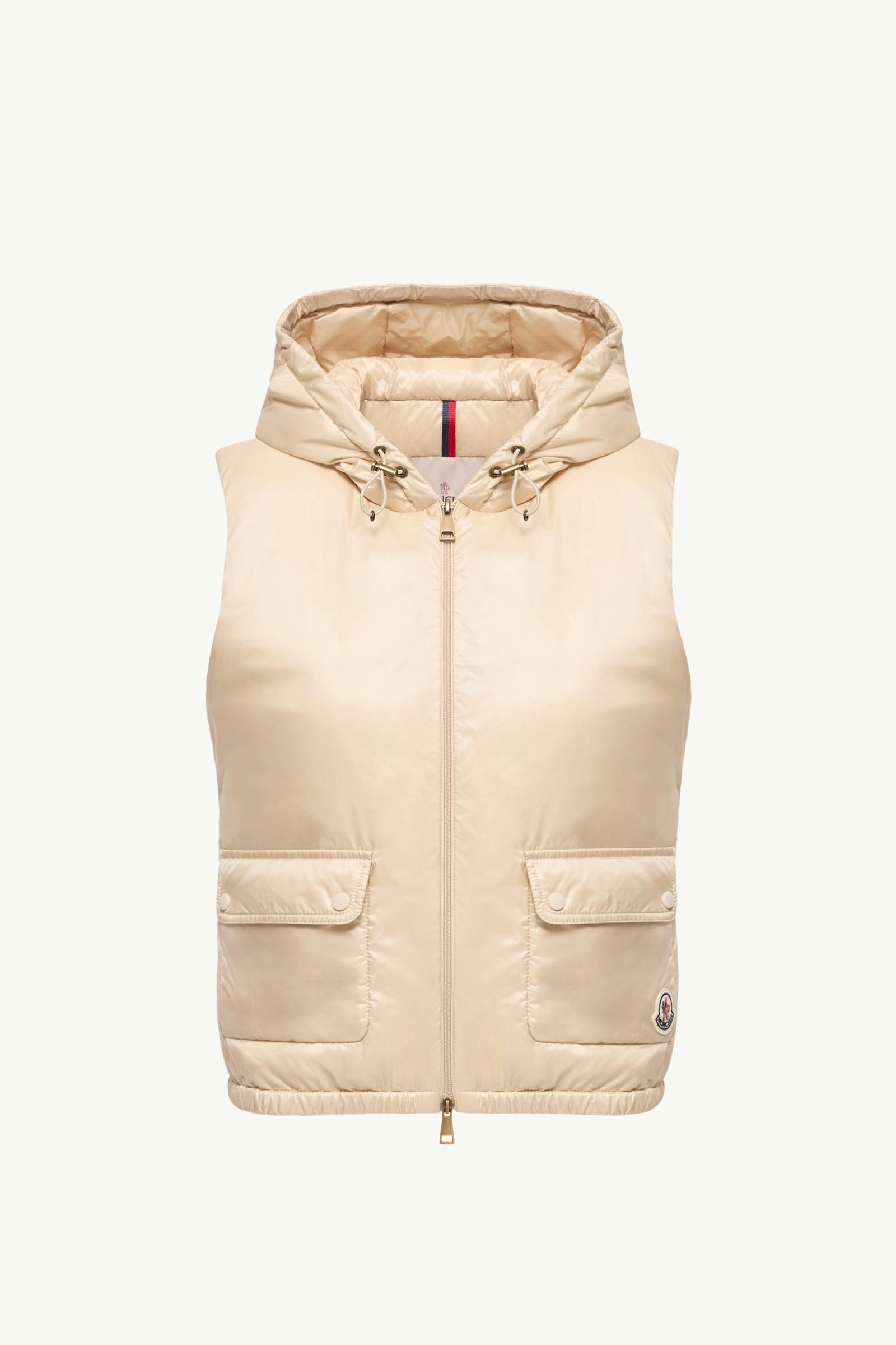 Light Beige Lansette Short Longue Saison Down Gilet - Vests for