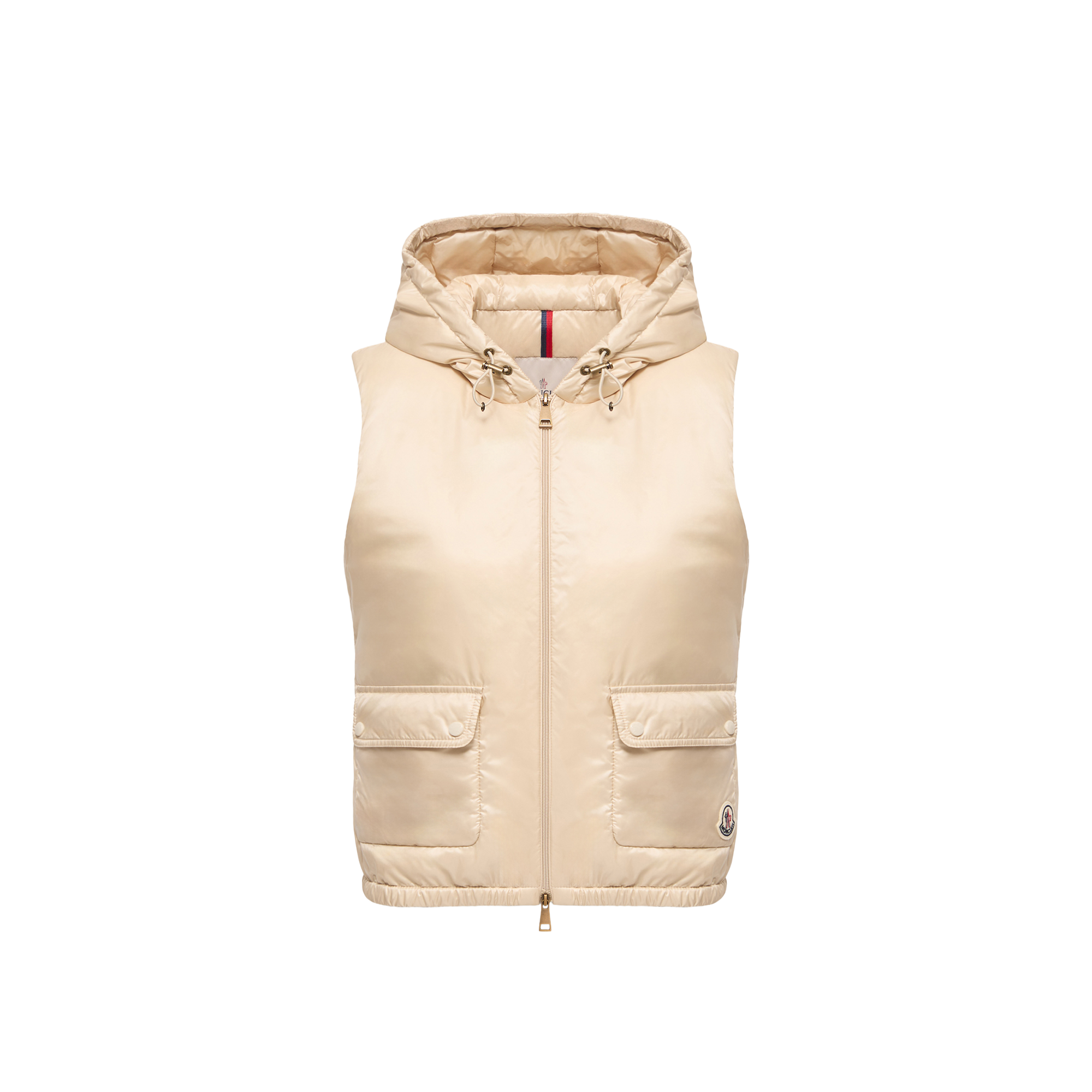 Moncler   Lansette Short Longue Saison Down Gilet for Women in Beige, Size: 24