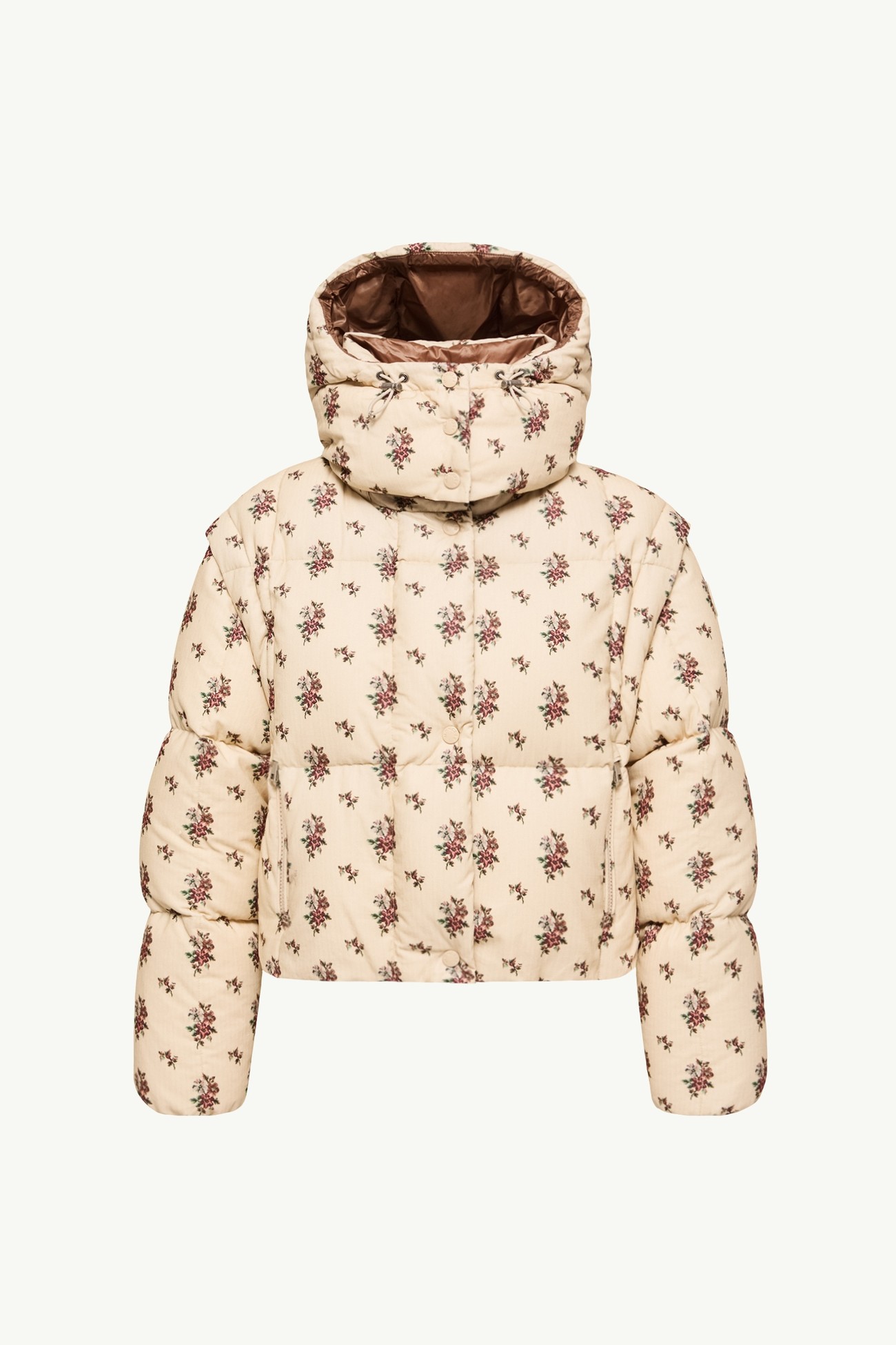 Torcol Floral Hooded 2-in-1 Down Jacket Women Light Beige Moncler 2