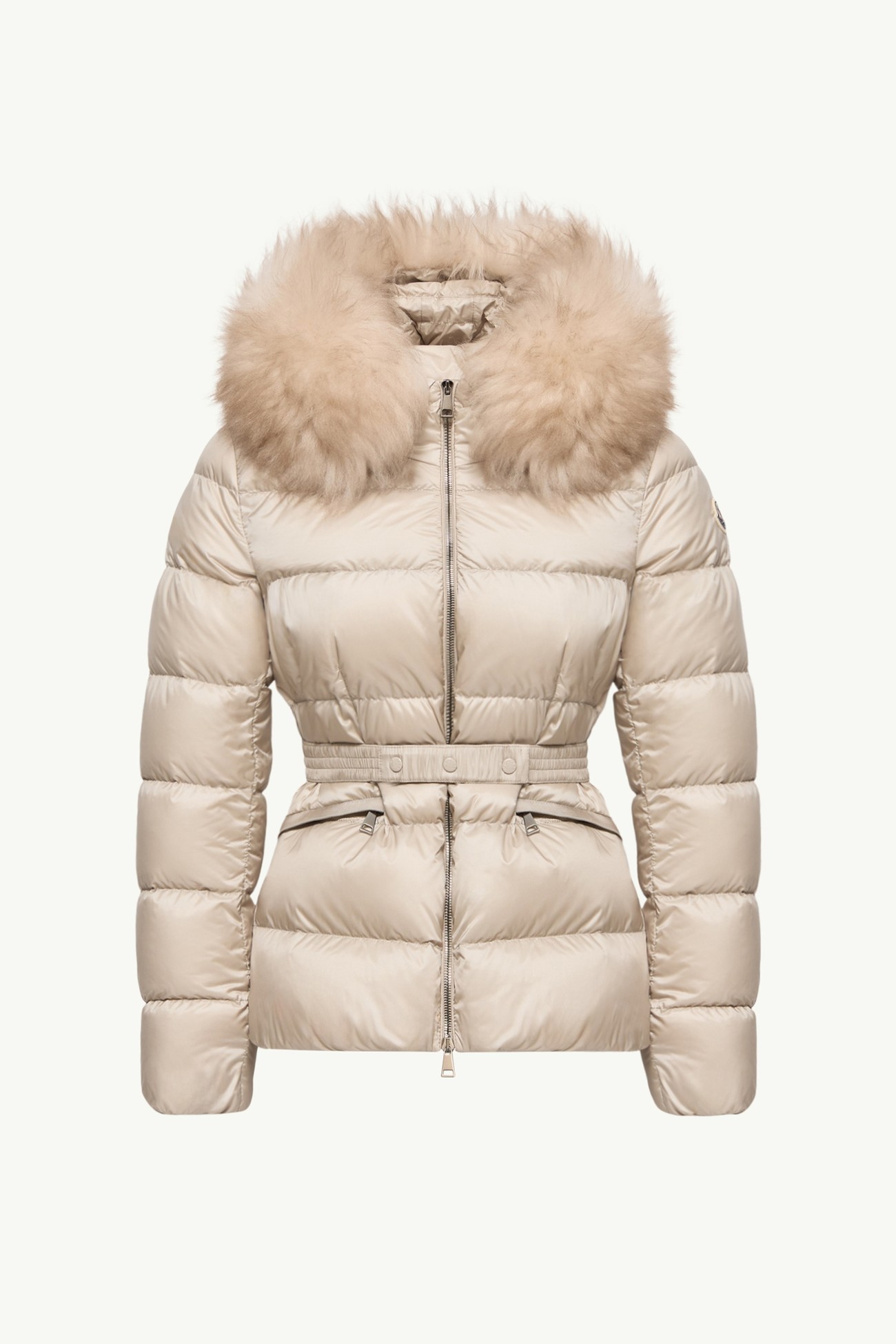 Boed連帽羔羊毛飾邊短身羽絨外套 女士 淺米色 Moncler 2