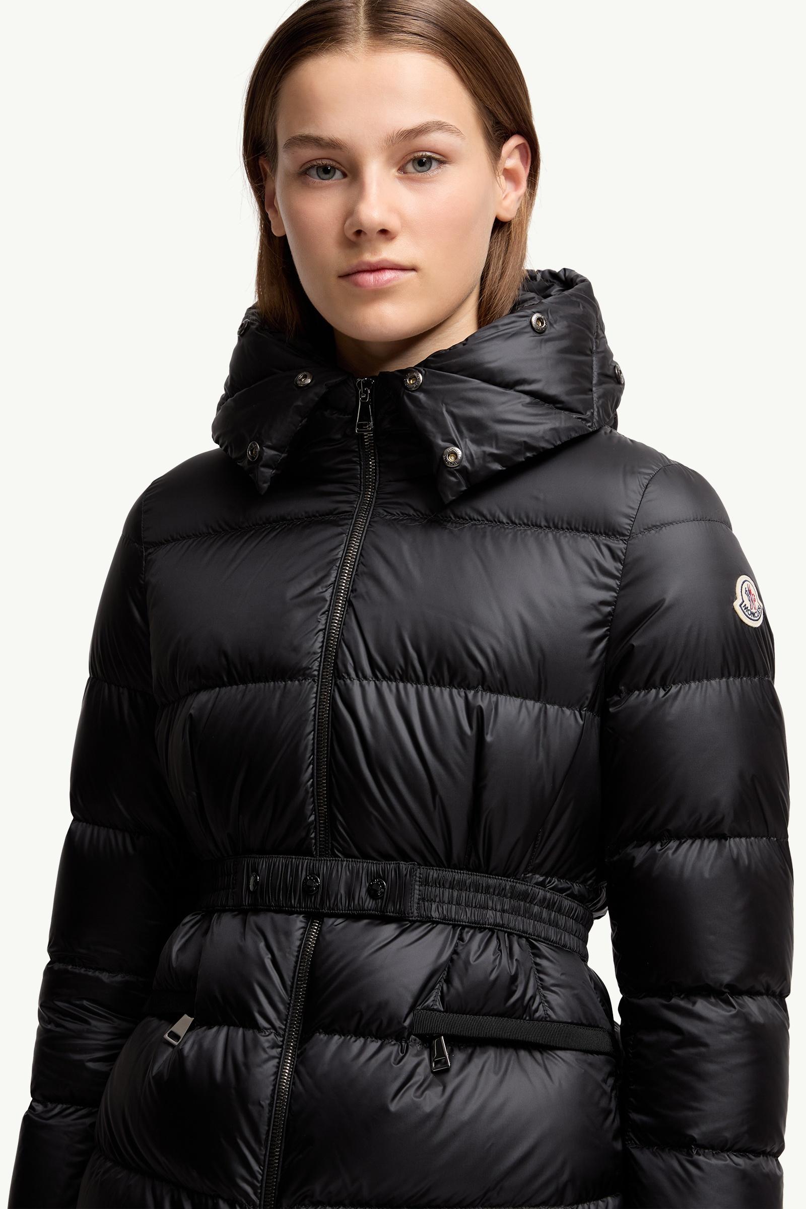 Black & Beige Boed Hooded Shearling-Trimmed Short Down Jacket
