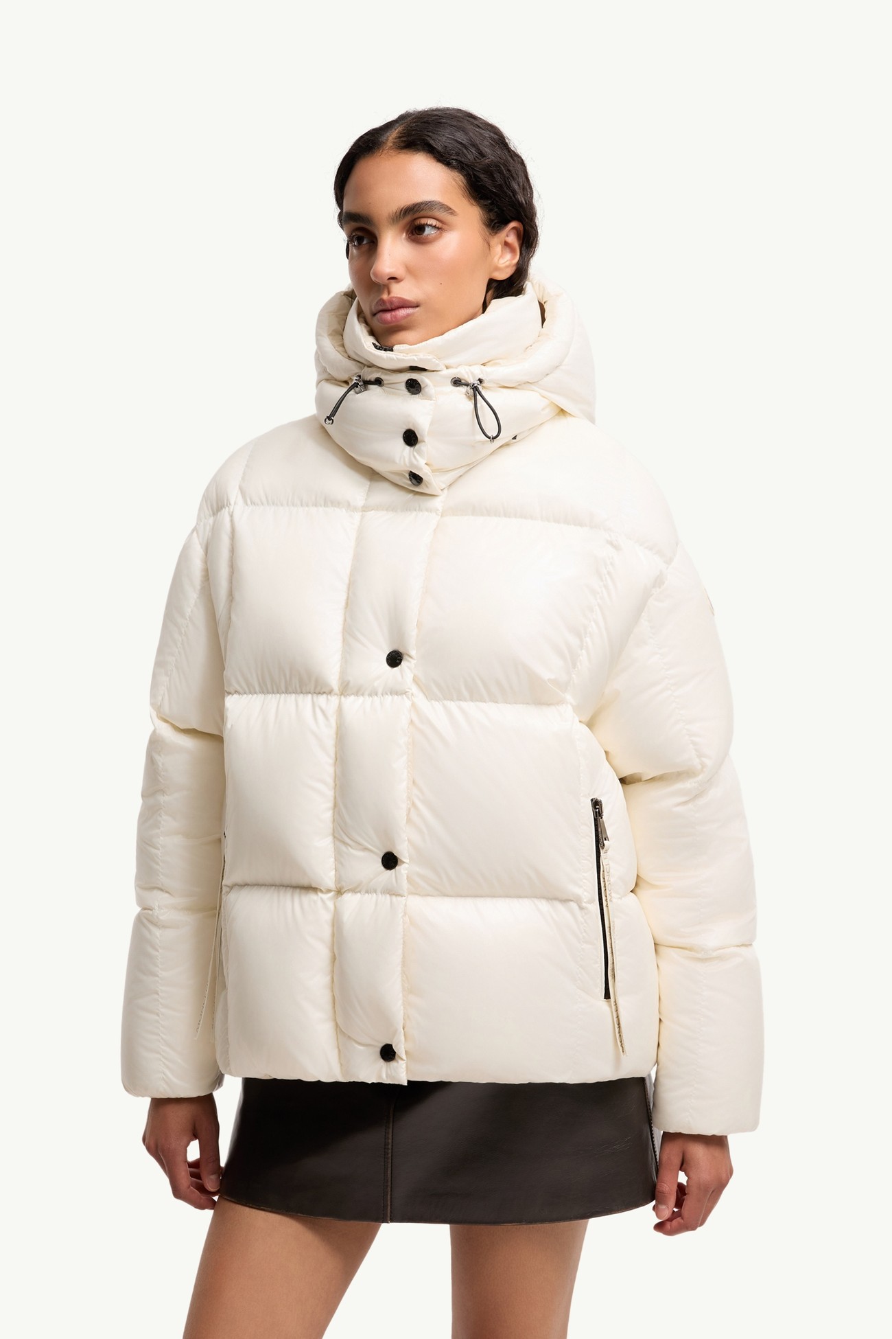 Parana Hooded Short Down Jacket Women White Moncler 3
