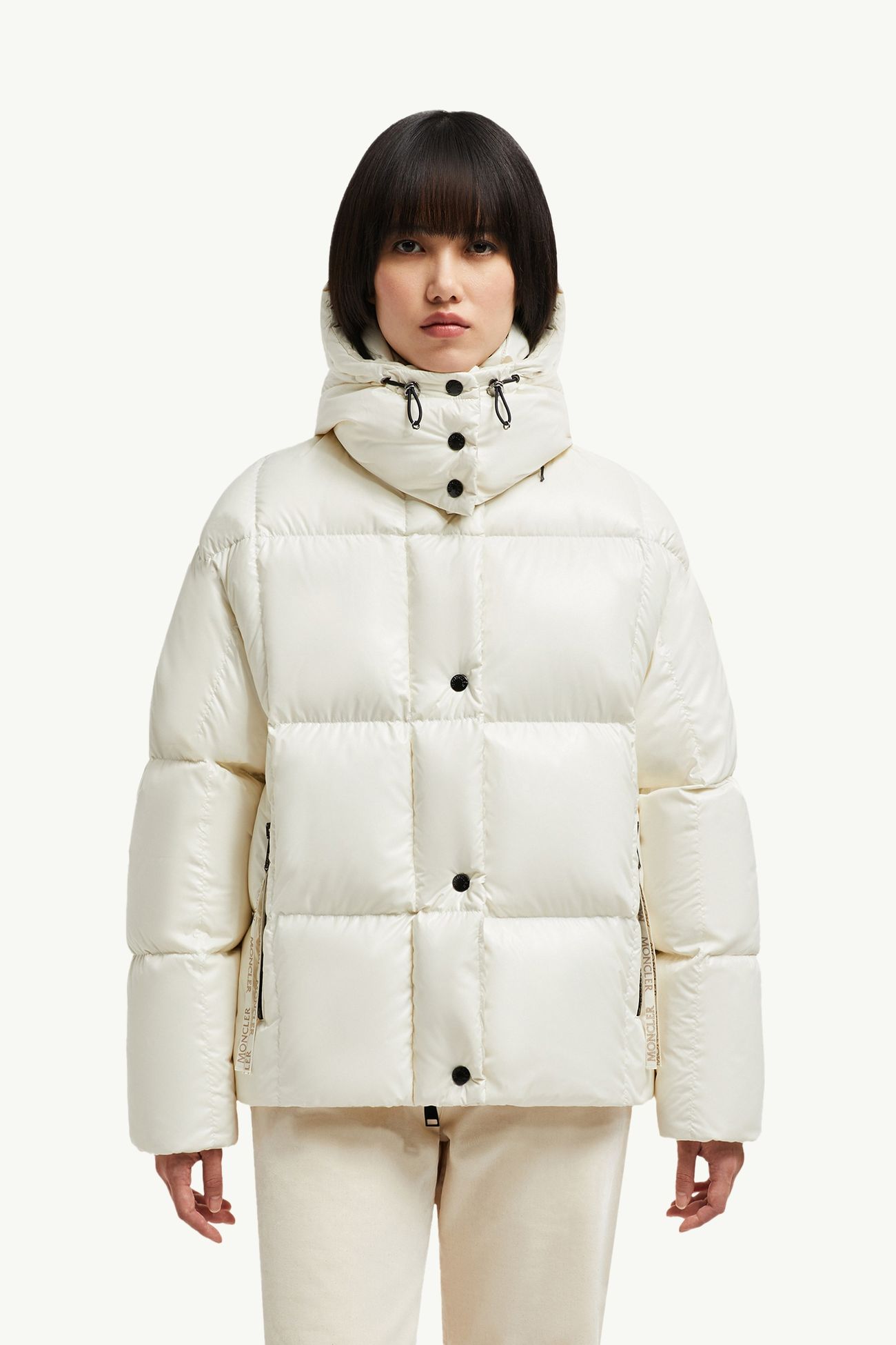 Piumino corto Parana con cappuccio Donna Bianco Moncler 3