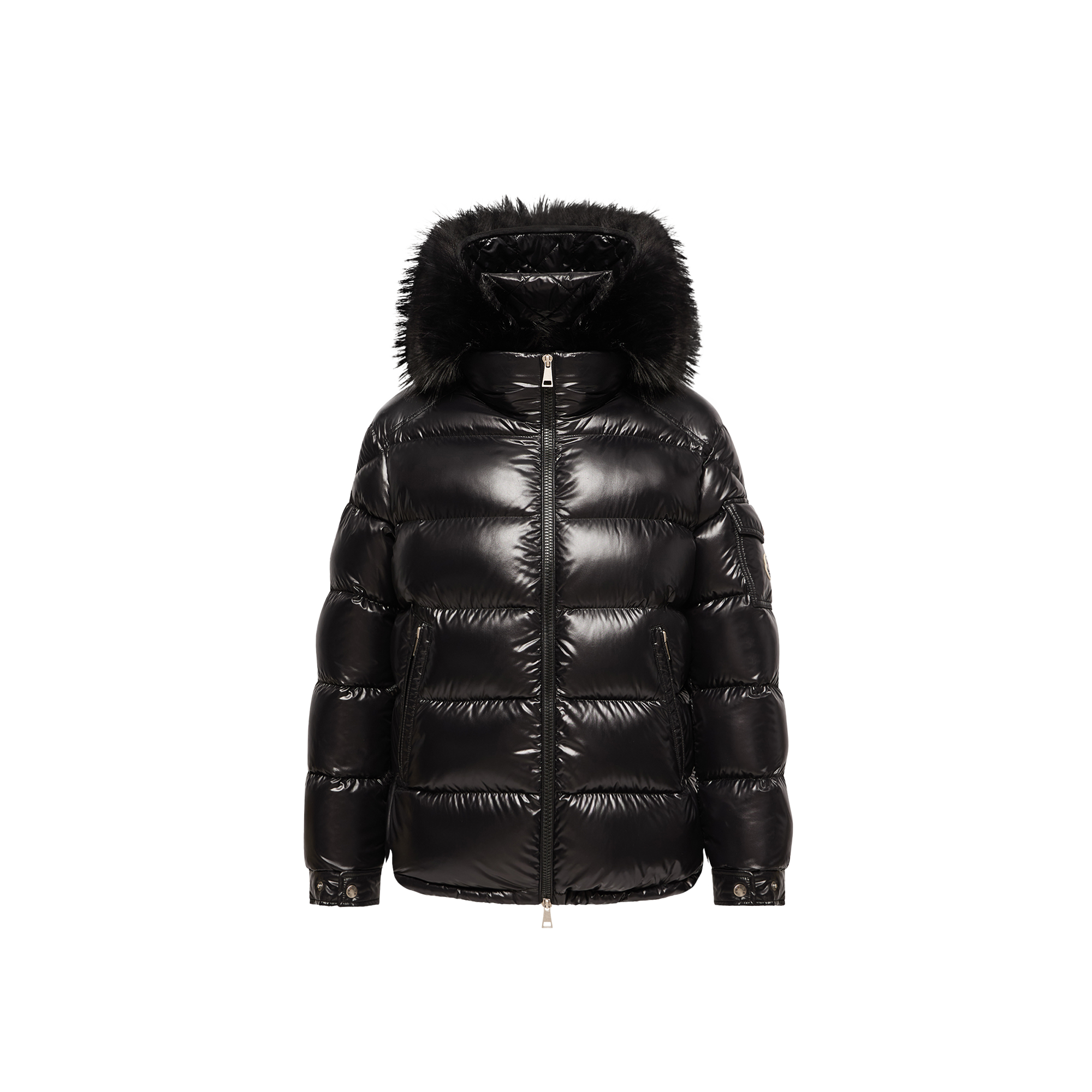 Moncler Hypolais Hooded Short Down Jacket for Women in Black, Size: 14 - Image 1