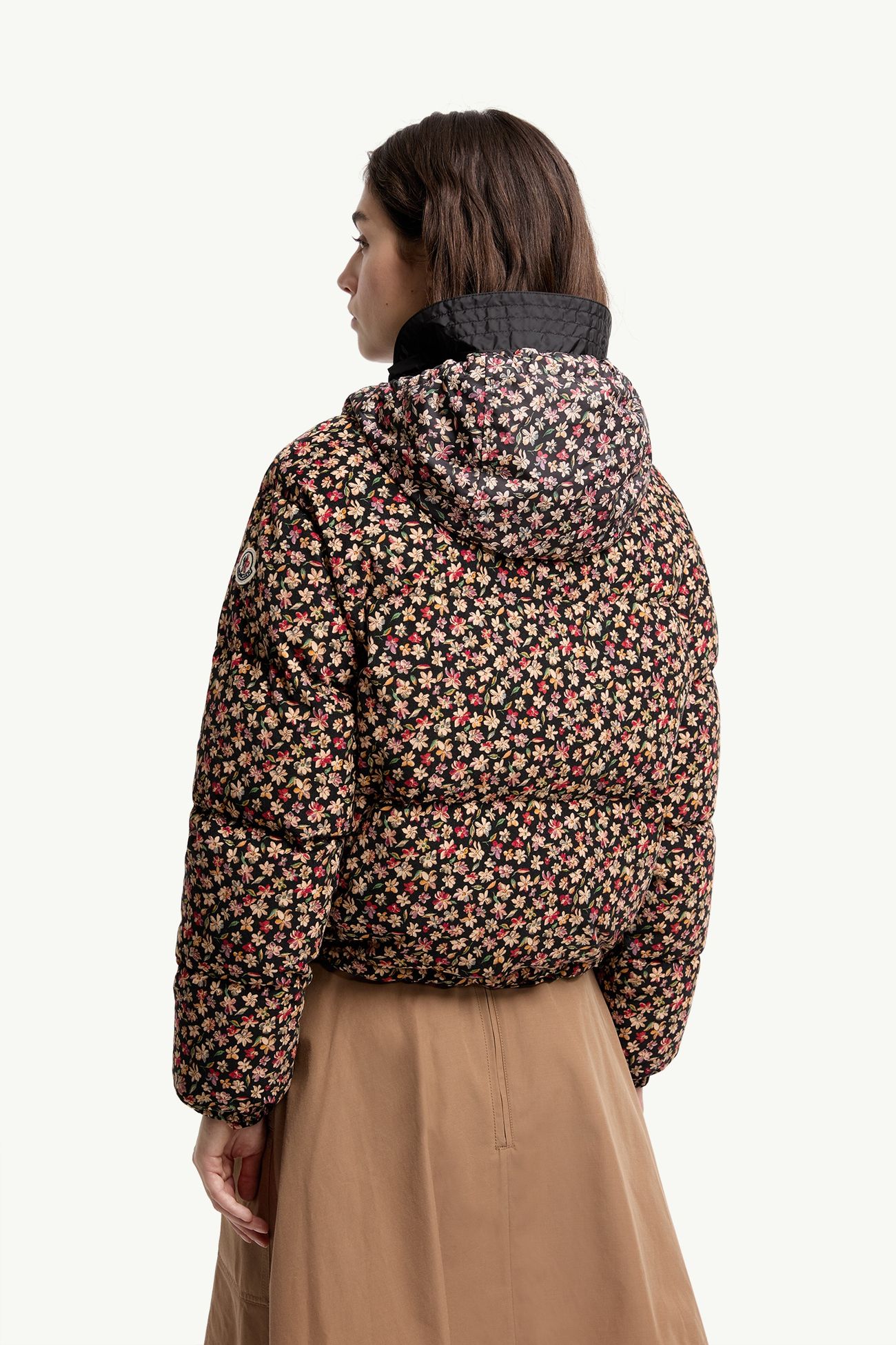 Becfigue Floral Hooded Down Jacket Women Black Moncler 4