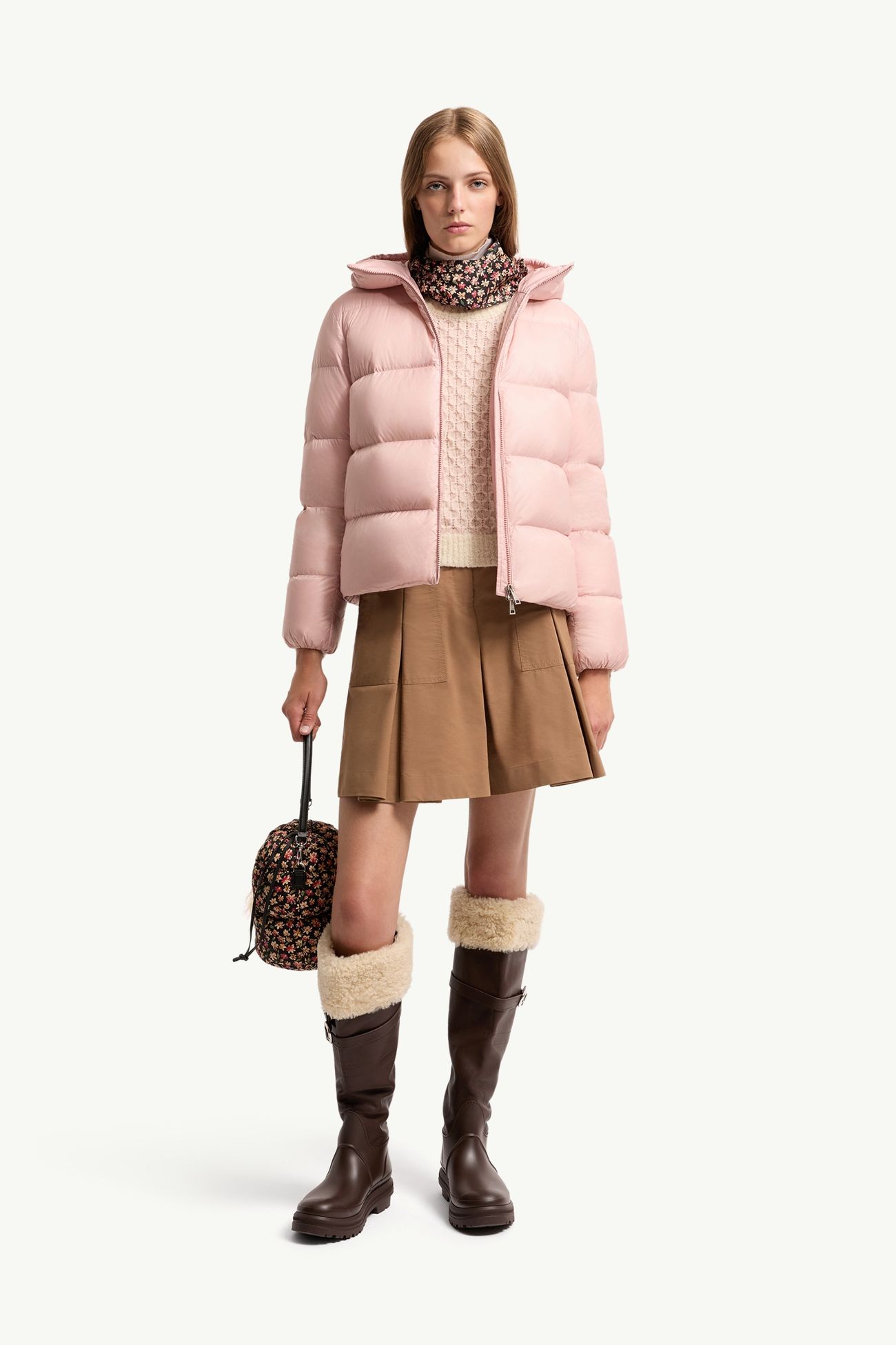 Feligule 후드 쇼트 다운 재킷 여성 핑크 Moncler 0