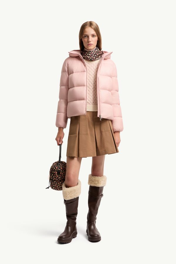 Plumífero corto con capucha Feligule Mujer Rosado Moncler 0