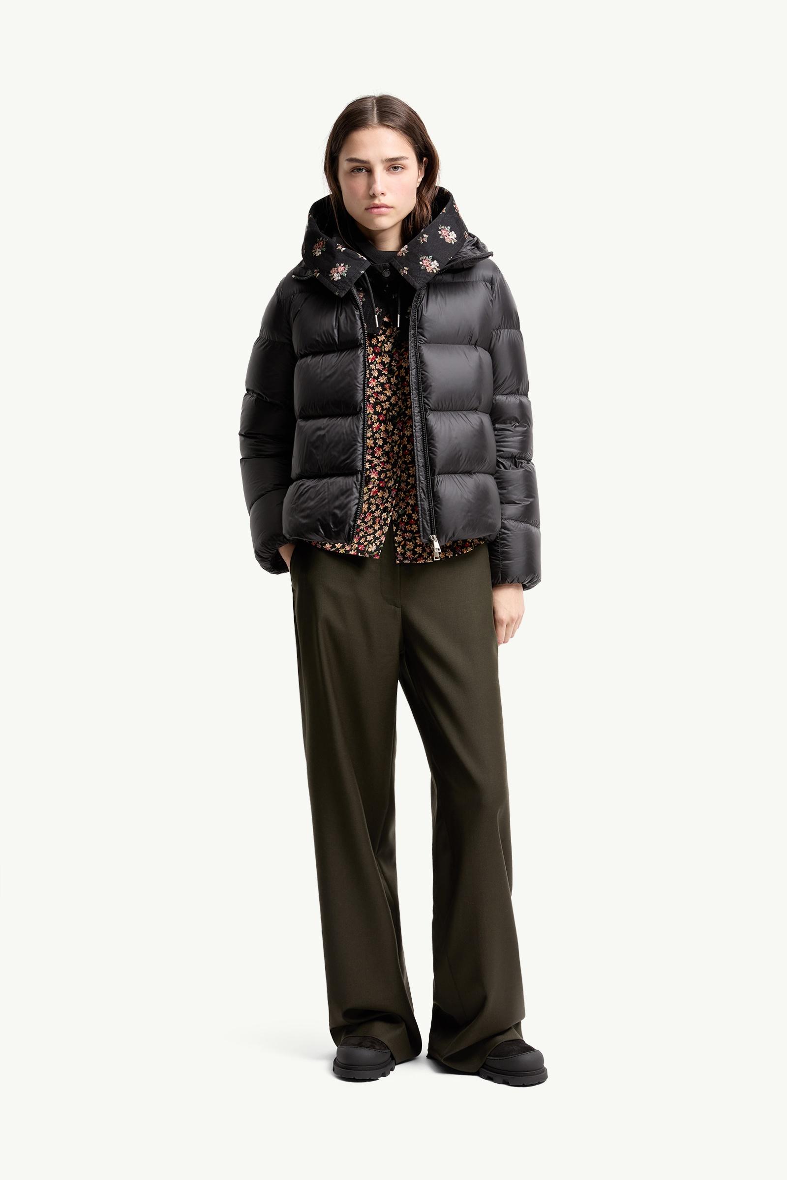 Black Feligule Hooded Short Down Jacket - Short Down Jackets for