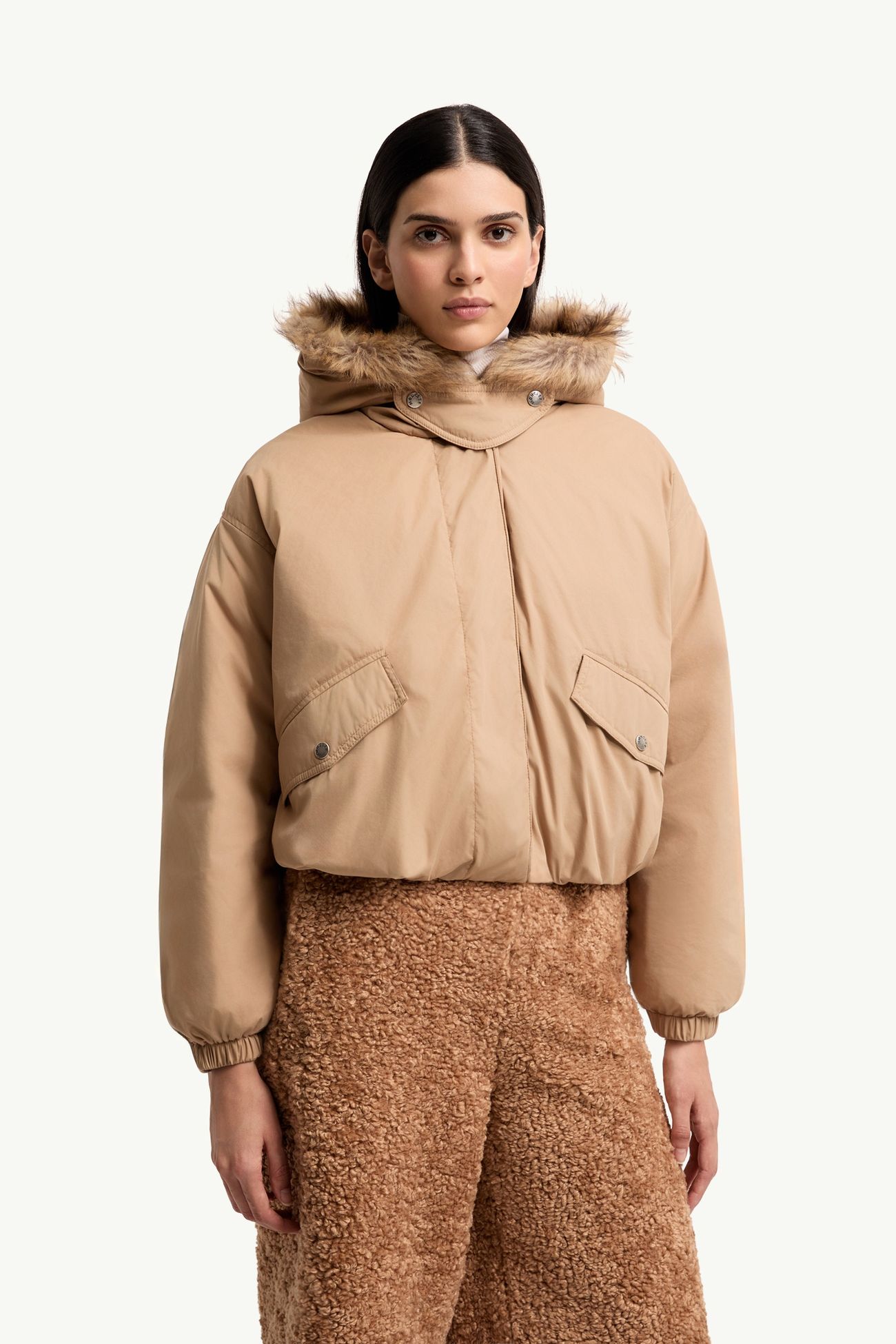 Cheveche連帽短身羽絨外套 女士 米色 Moncler 3