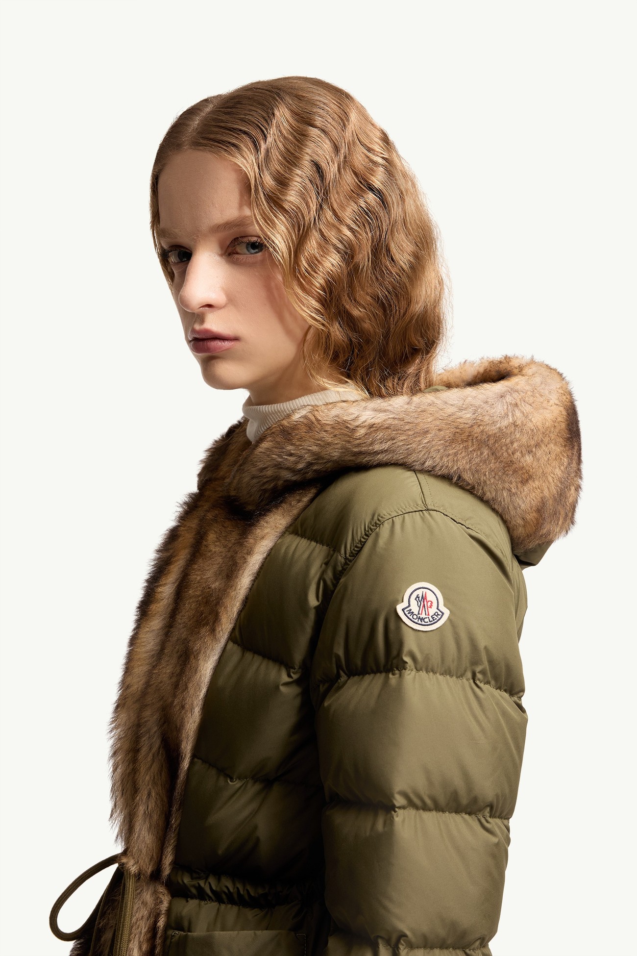 Effraie三合一羔羊毛飾邊連帽羽絨派克大衣 女士 橄欖綠色 Moncler 1