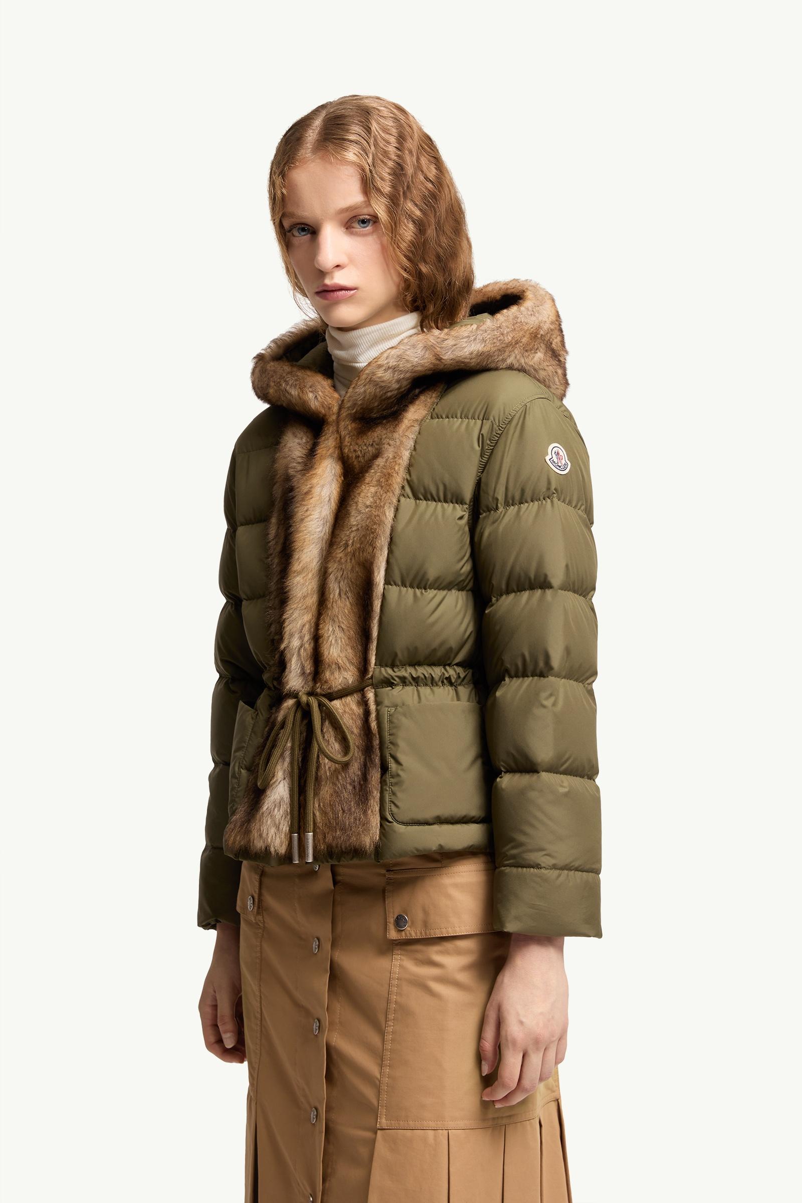 Olive Green Effraie 3-in-1 Hooded Shearling Trimmed Down Parka