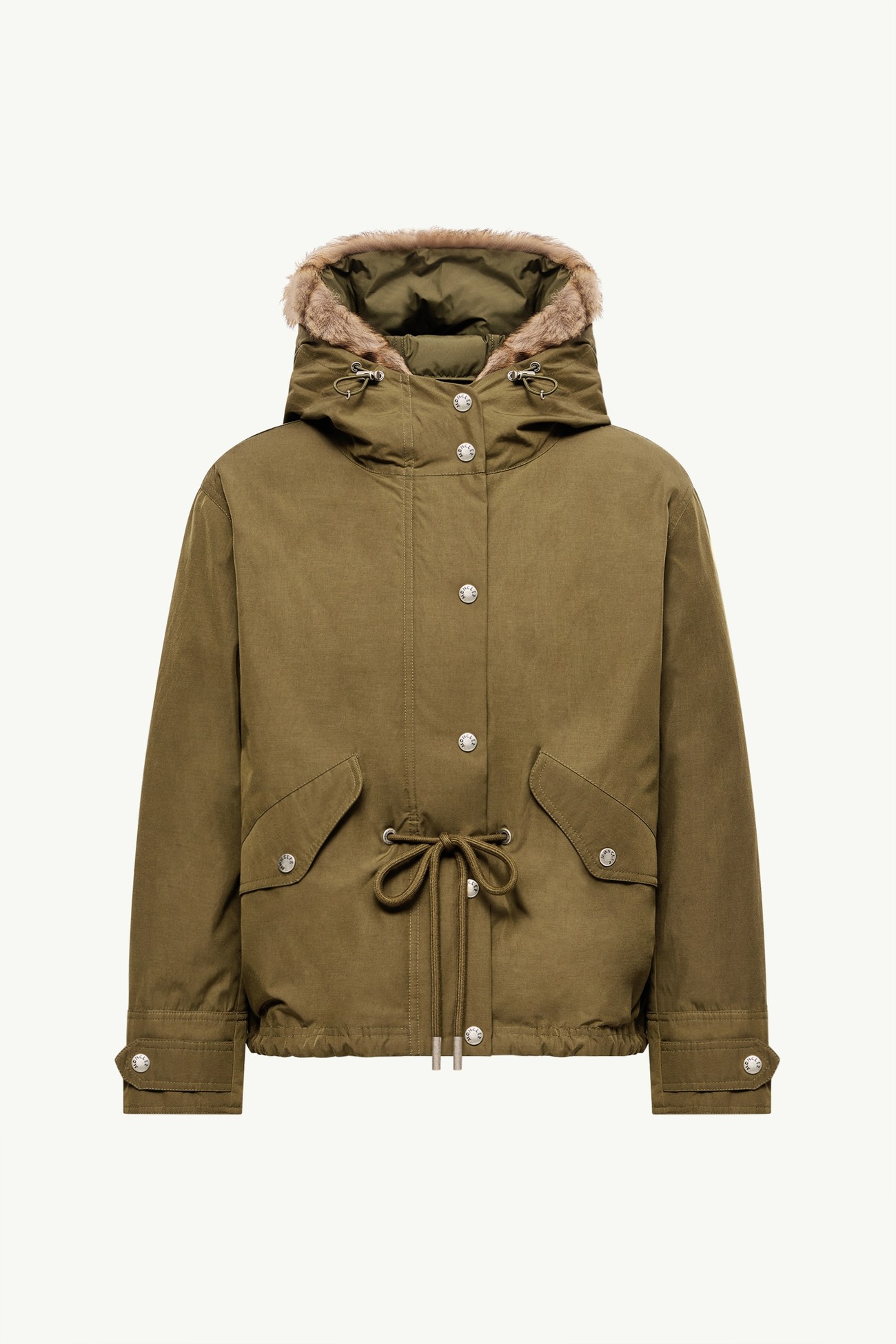 Parka matelassée à capuche et bordure en shearling 3-en-1 Effraie Femmes Vert Olive Moncler 2