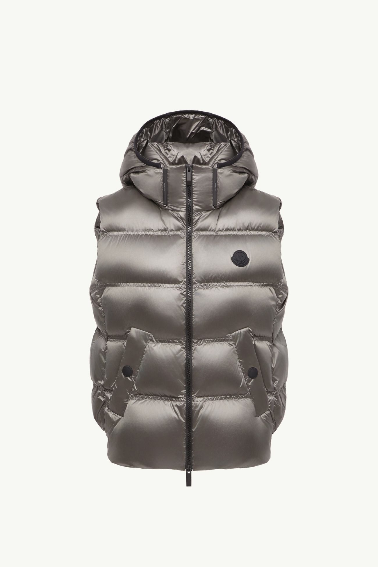 Gilet imbottito in piuma Fluidite con cappuccio Donna Argento Moncler 2