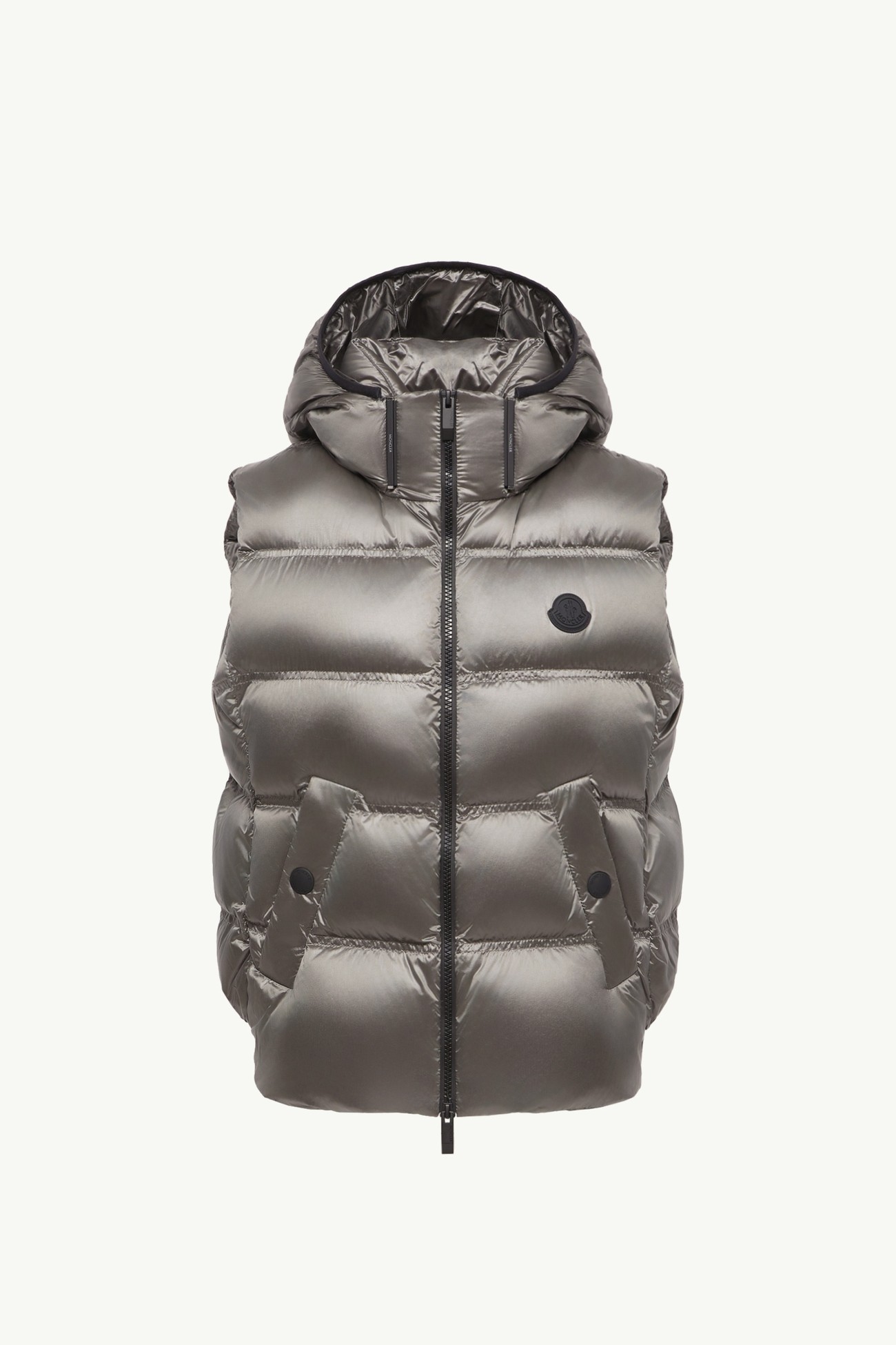 Gilet imbottito in piuma Fluidite con cappuccio Donna Argento Moncler 2