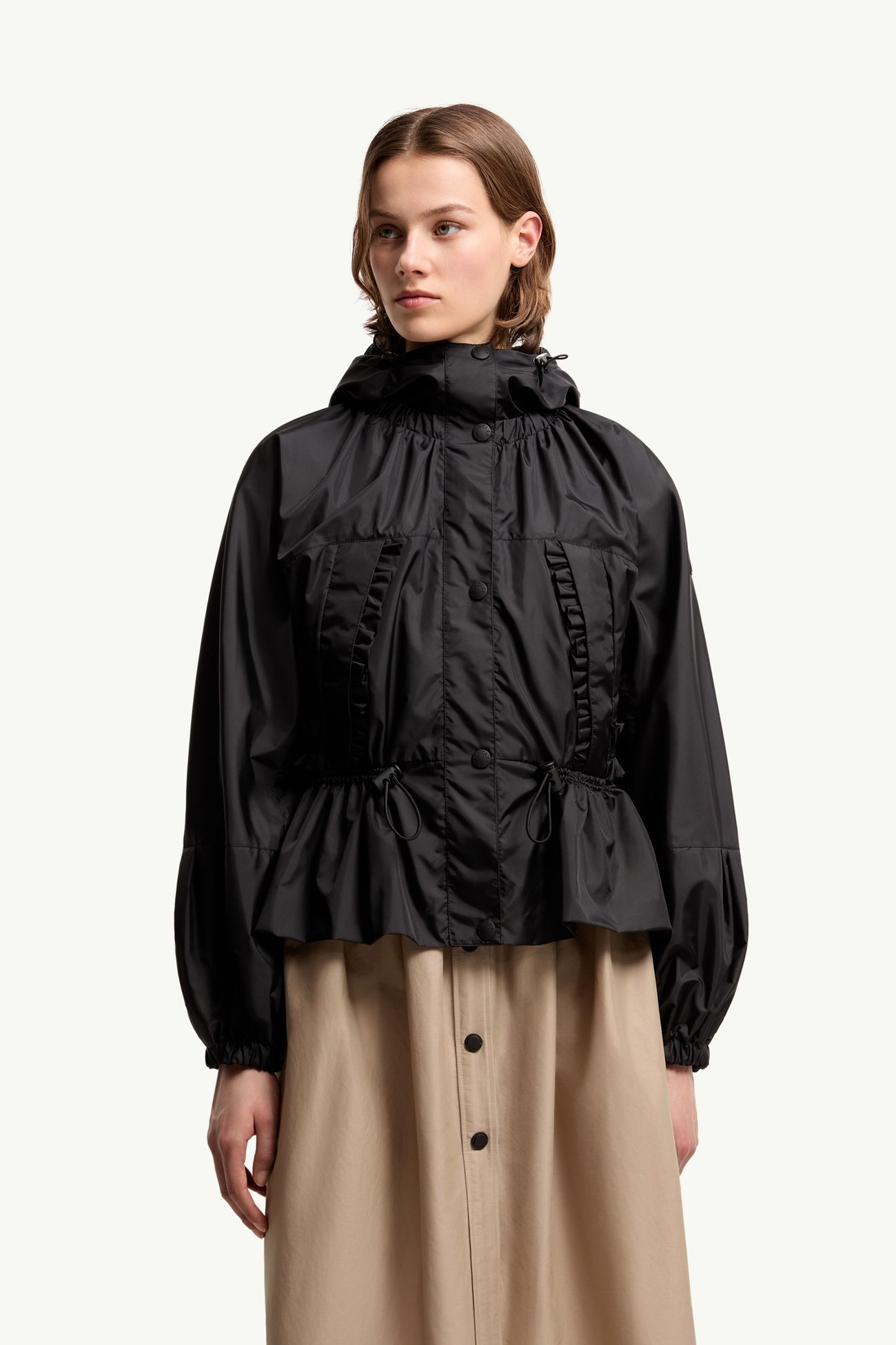 Imaginaire女士帆布短款派克大衣 女士 黑色 Moncler 3