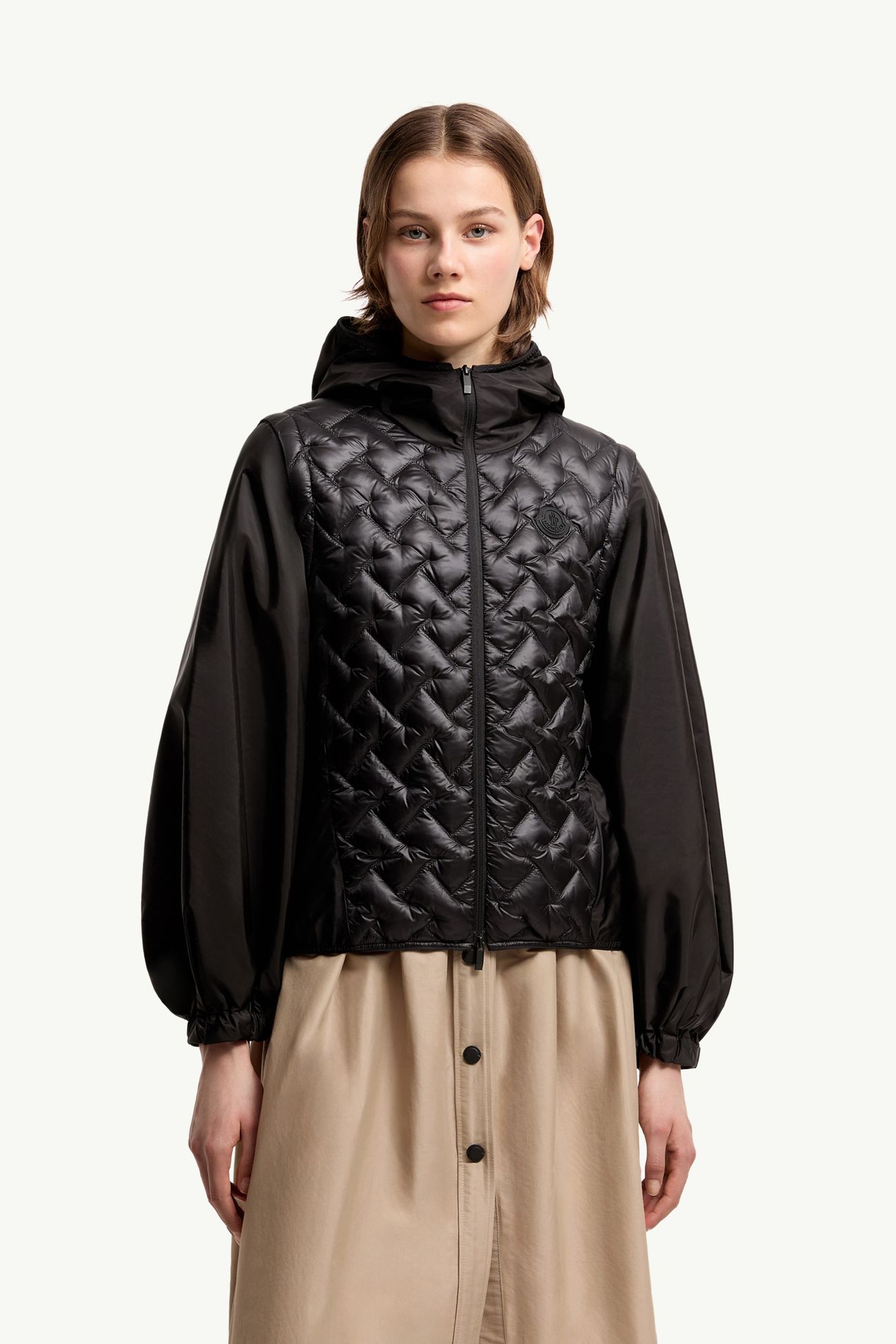 Mirage kurze, verstaubare 2-in-1 Daunenjacke Damen Schwarz Moncler 3