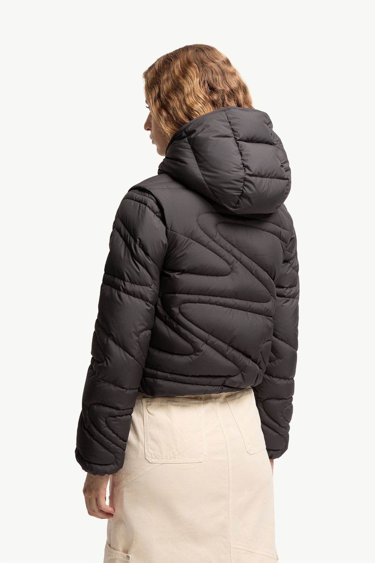 Leona 2-in-1 Hooded Short Down Jacket Women Black Moncler 4