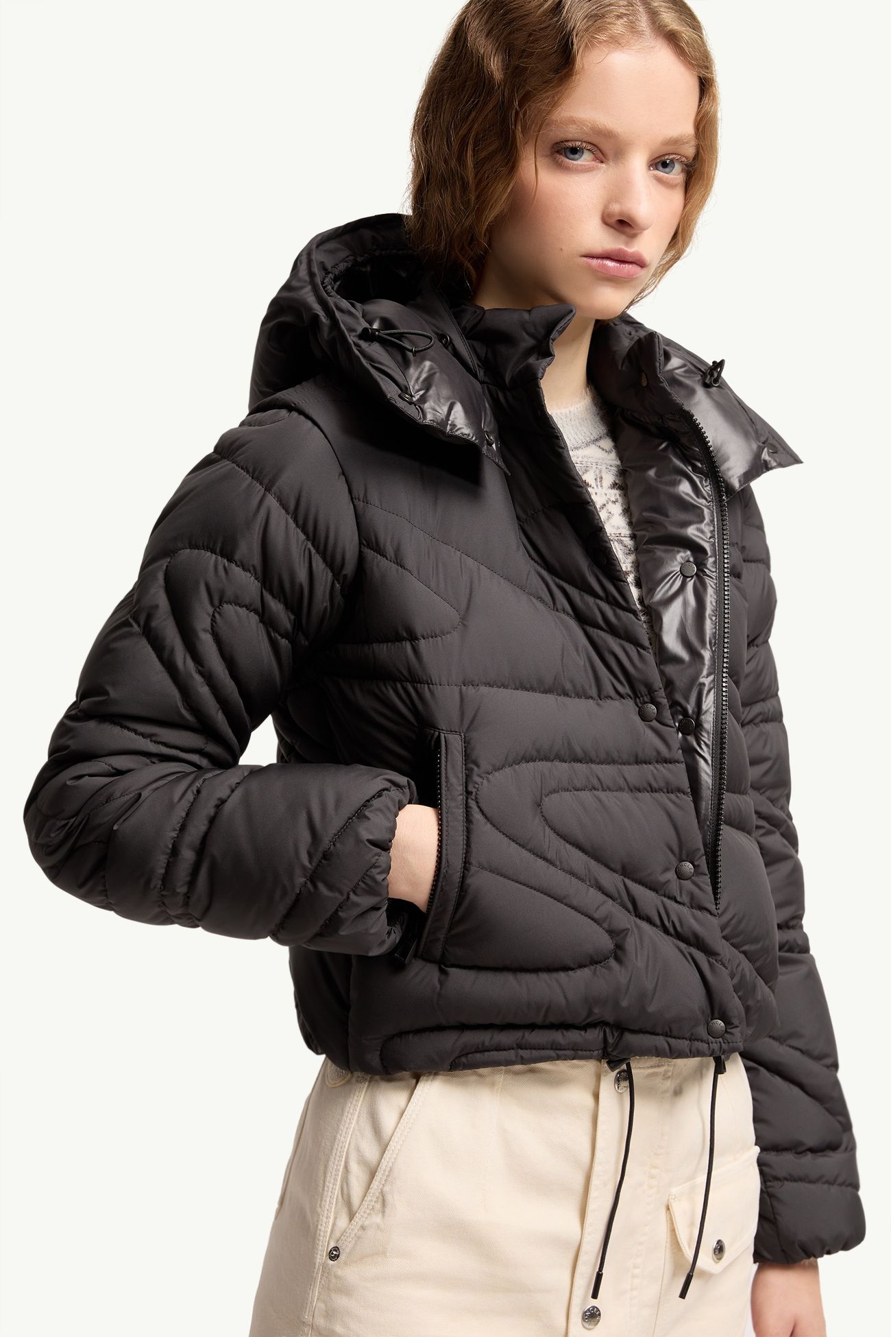 Leona二合一連帽短身羽絨外套 女士 黑色 Moncler 5