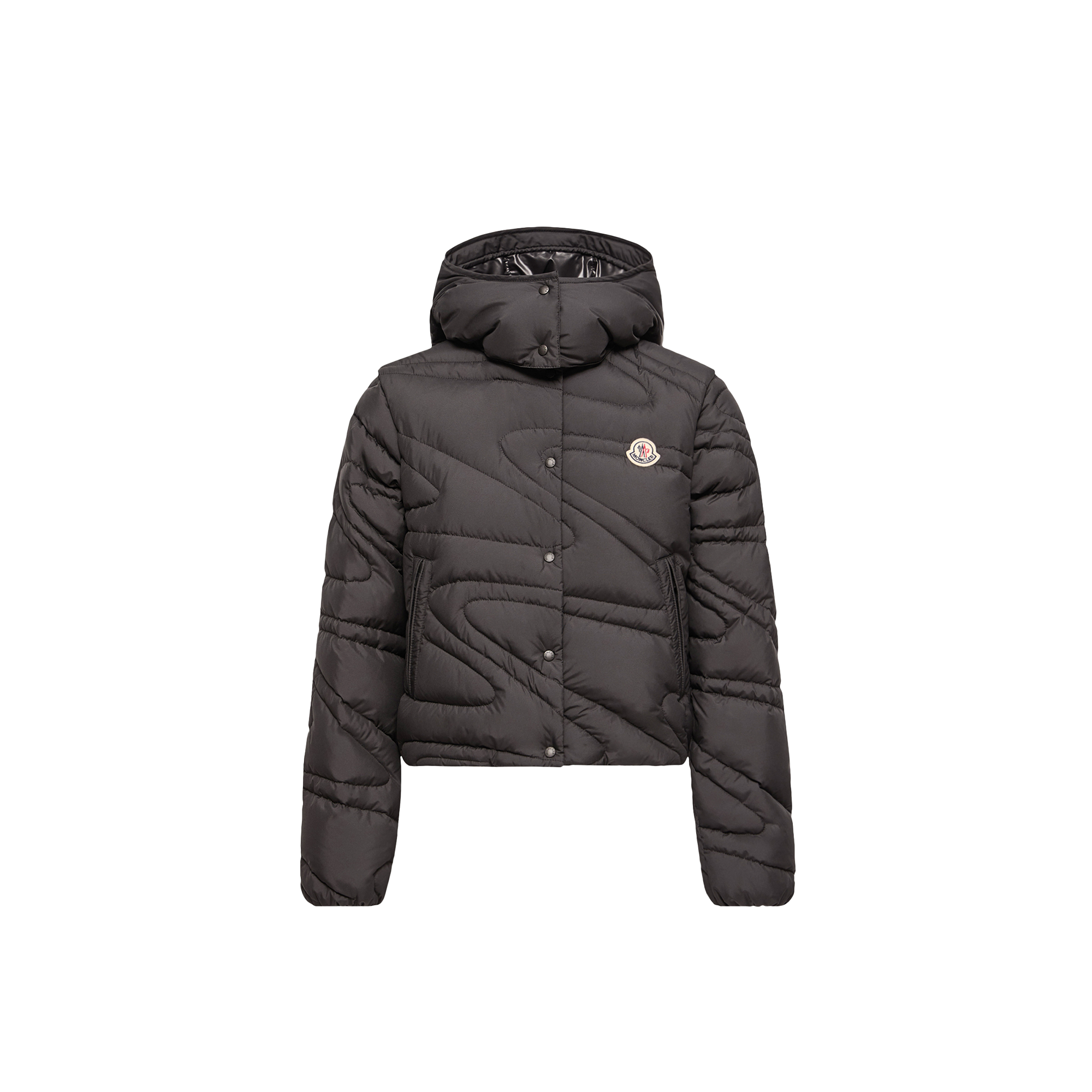 Moncler Doudoune Courte 2-en-1 À Capuche Leona, Femme, Noir, Taille: 0