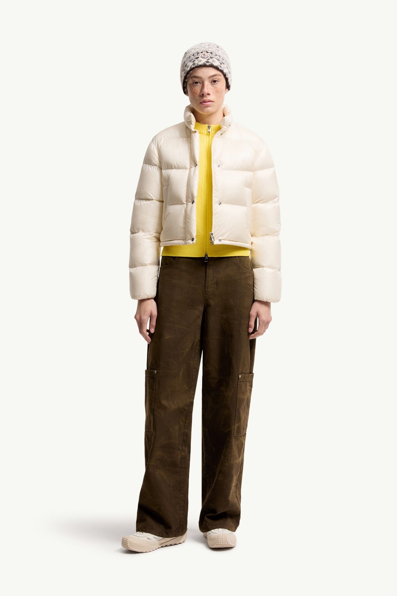 Tepice 쇼트 다운 재킷 여성 화이트 아이보리 Moncler 0