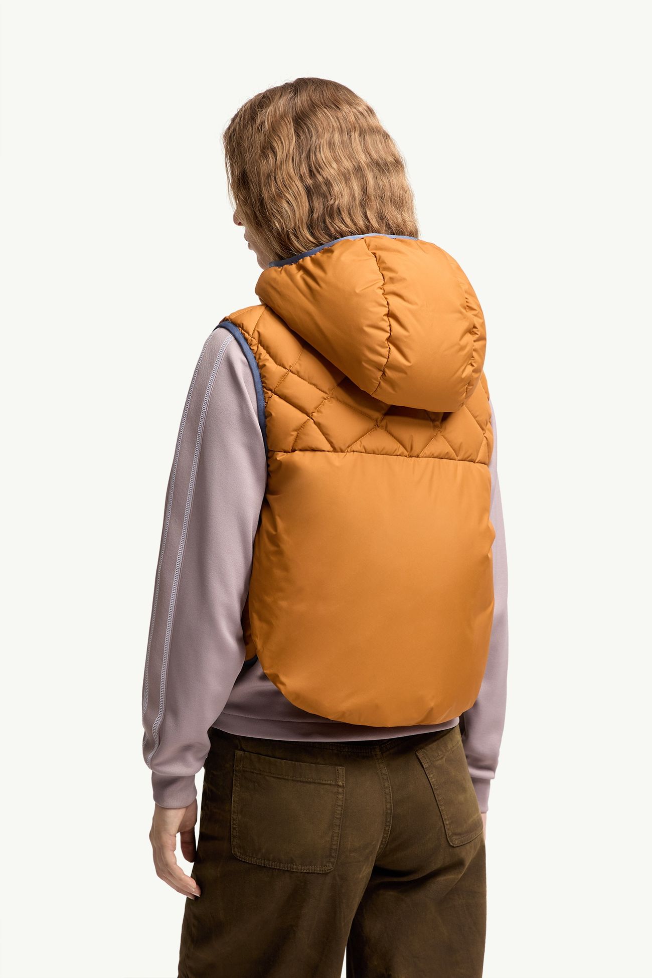 Armella連帽菱形絎縫羽絨背心 女士 深黃色 Moncler 4