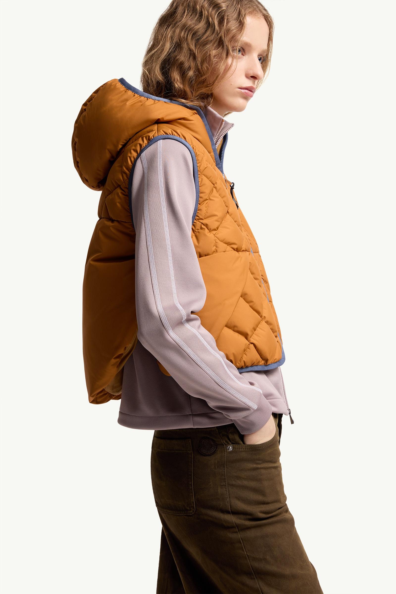 Dark Yellow Armella Hooded Diamond-Quilted Down Vest - Vests for