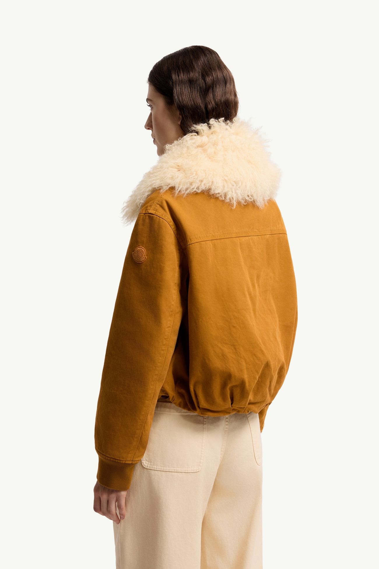 Gravio女士羊毛皮饰边短款羽绒夹克外套 女士 暗黄色 Moncler 4