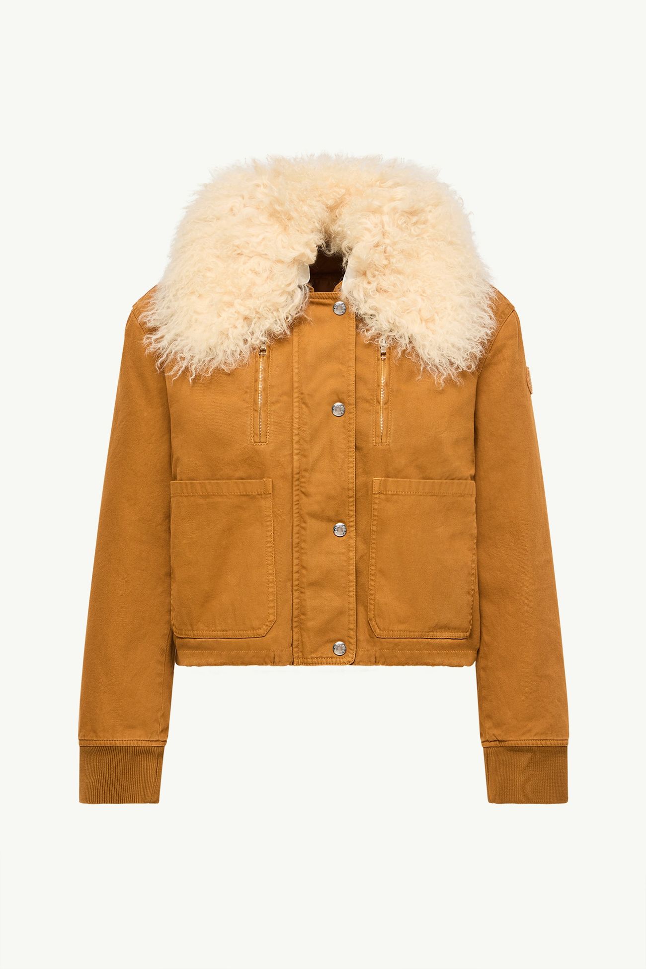 Gravio kurze Daunenjacke mit Shearling-Besatz Damen Dunkelgelb Moncler 2