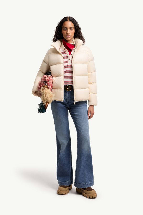 Abbadiaショートダウンジャケット レディース オフホワイト Moncler 0