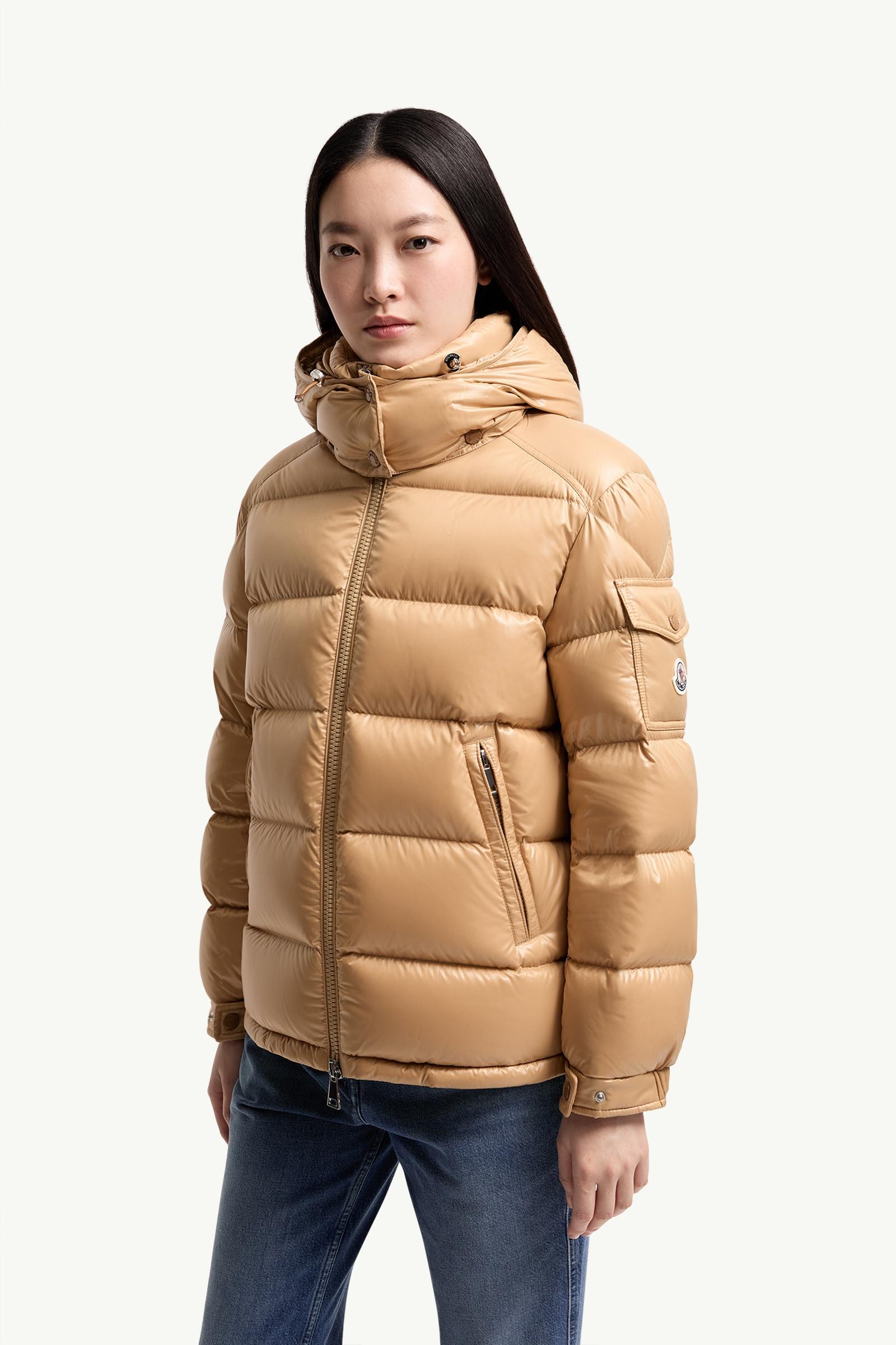 Camel Beige Maire Hooded Short Down Jacket - Short Down Jackets