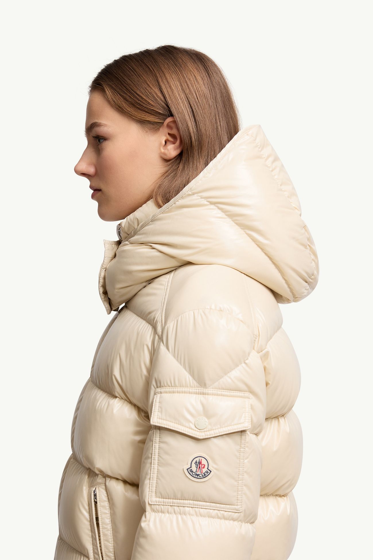 Maire女士连帽短款羽绒夹克外套 女士 米色 Moncler 1