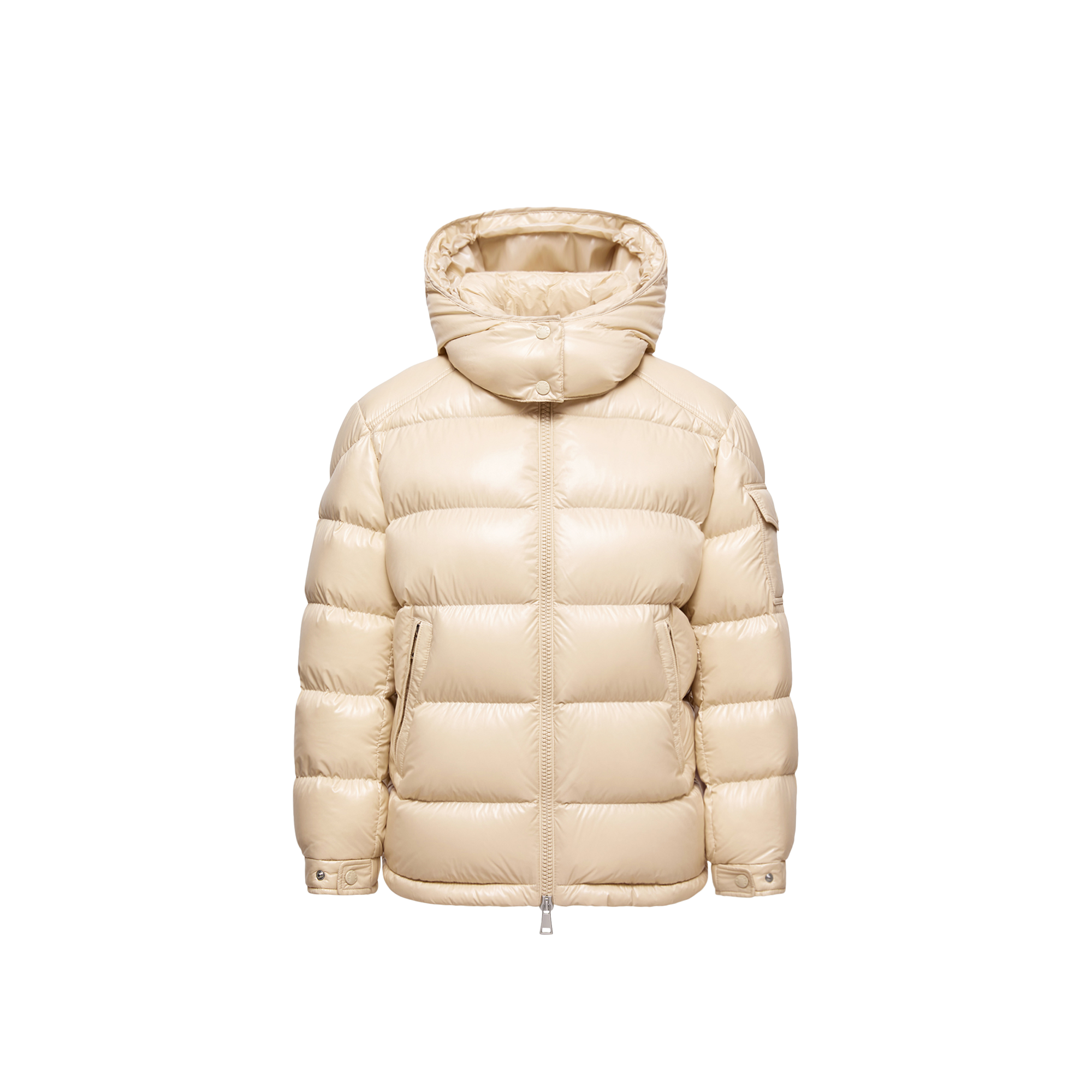 Moncler   Maire Hooded Short Down Jacket for Women in Beige, Size: 10