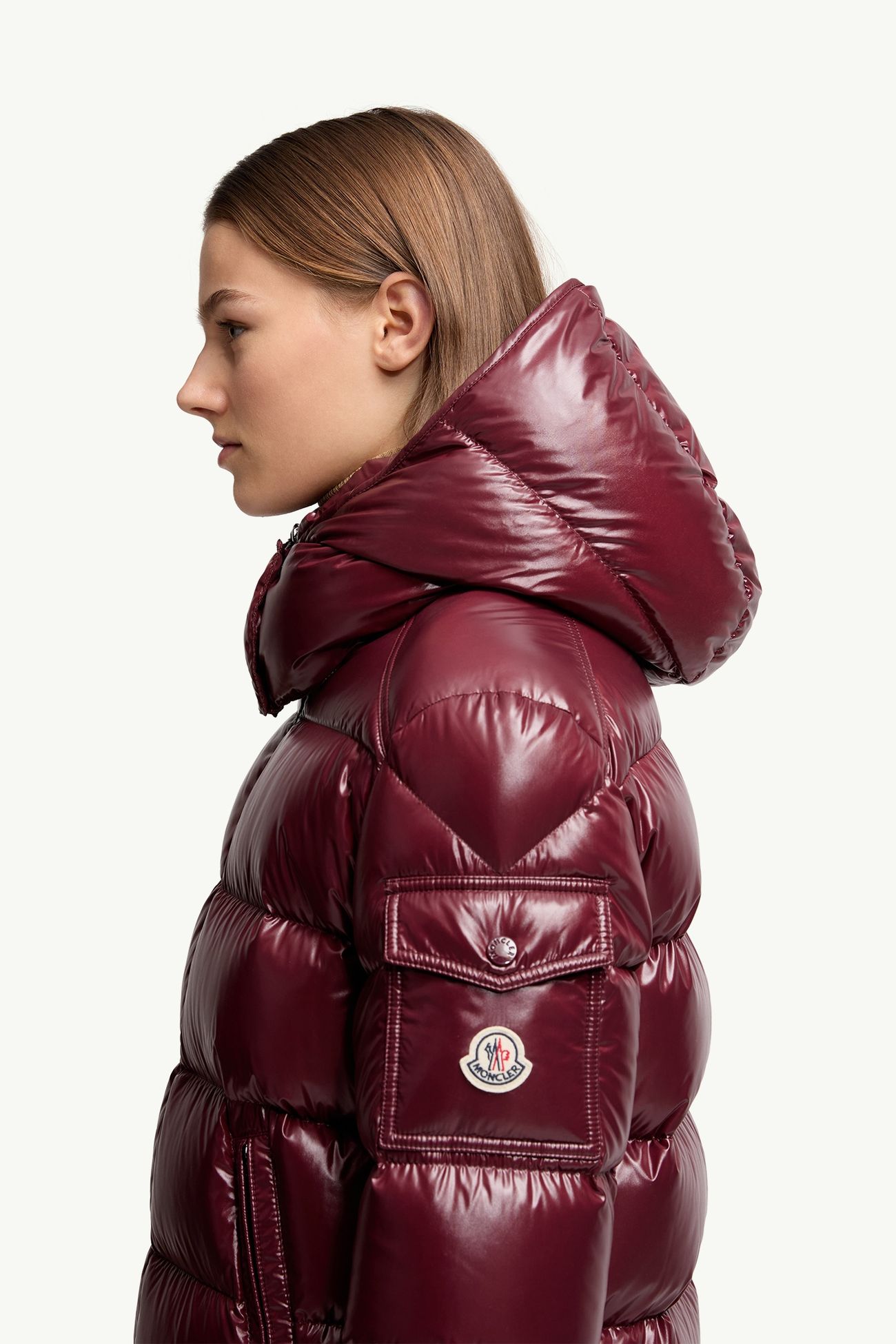 Maire連帽短身羽絨外套 女士 酒紅色 Moncler 1