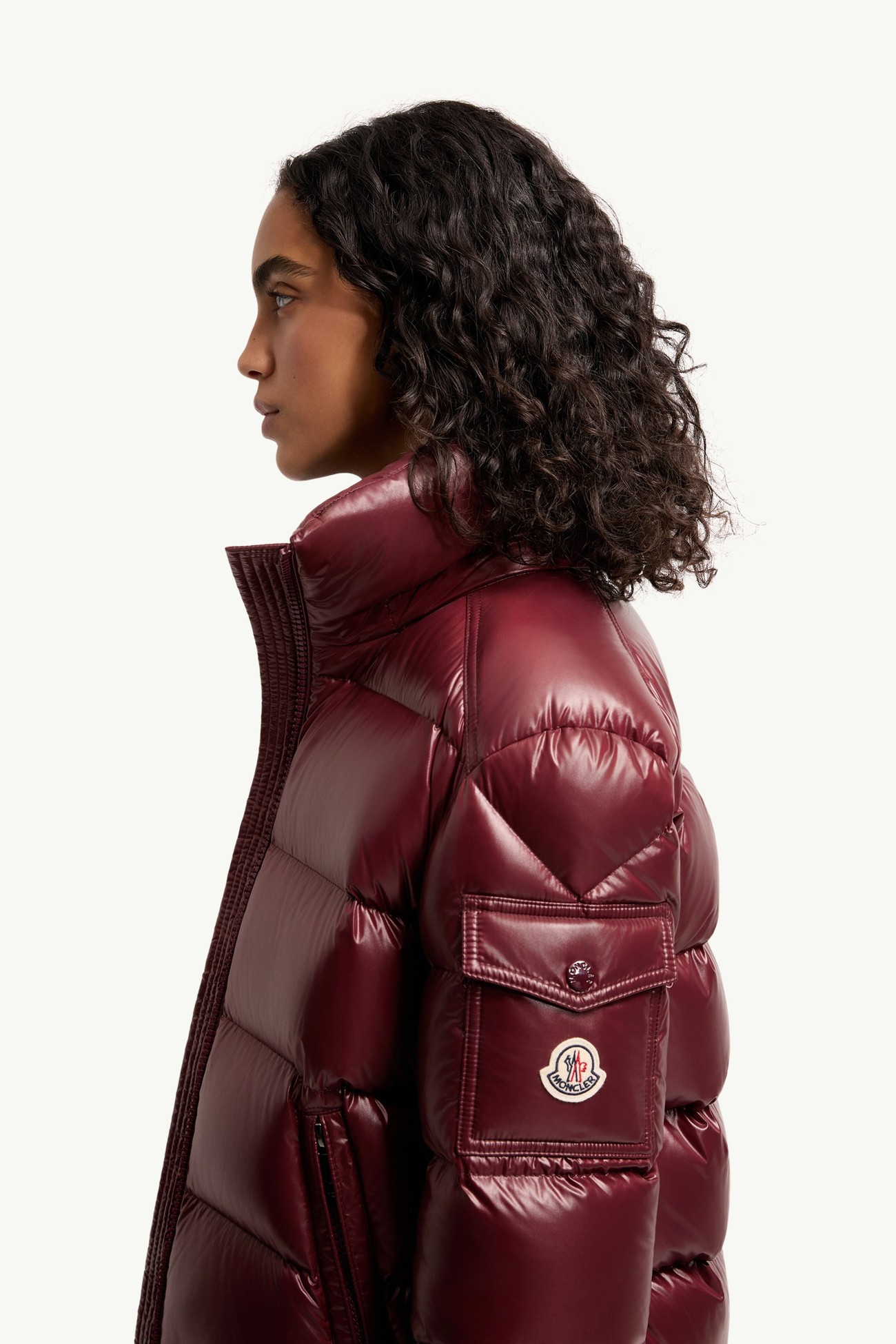 Maire連帽短身羽絨外套 女士 酒紅色 Moncler 1