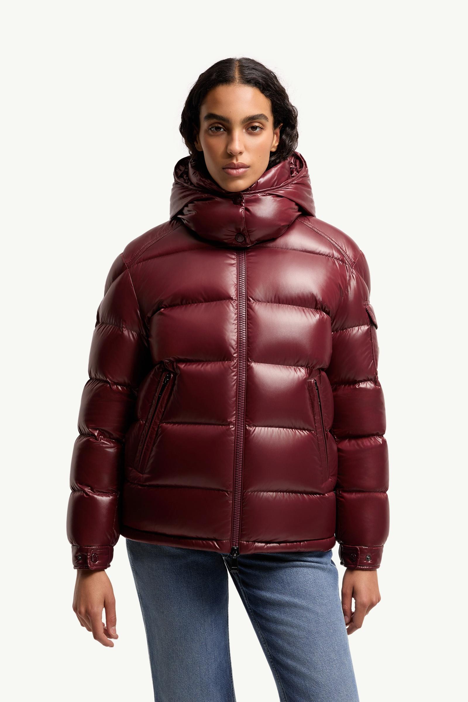 Burgundy Maire Hooded Short Down Jacket - Short Down Jackets for