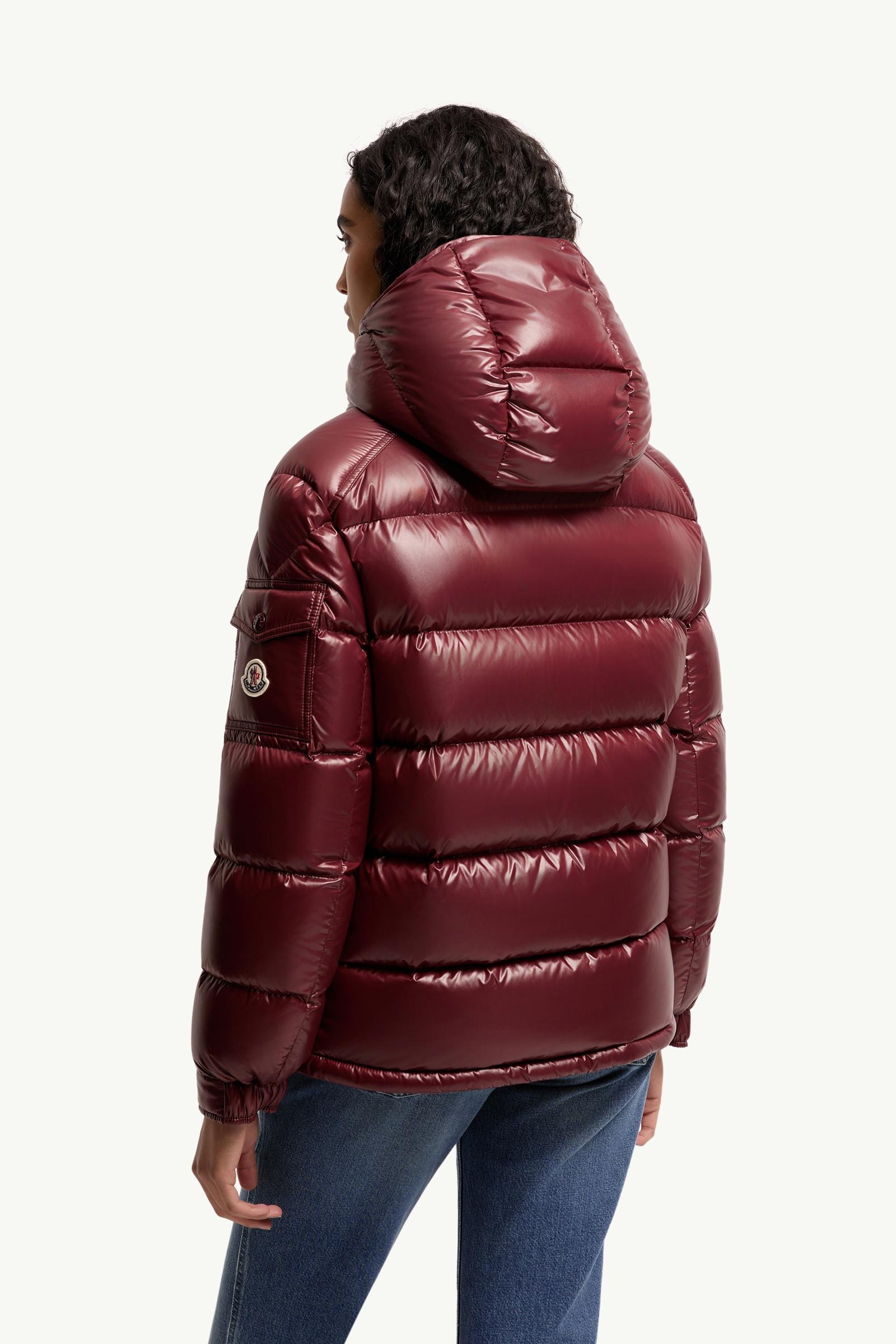Burgundy Maire Hooded Short Down Jacket - Short Down Jackets for