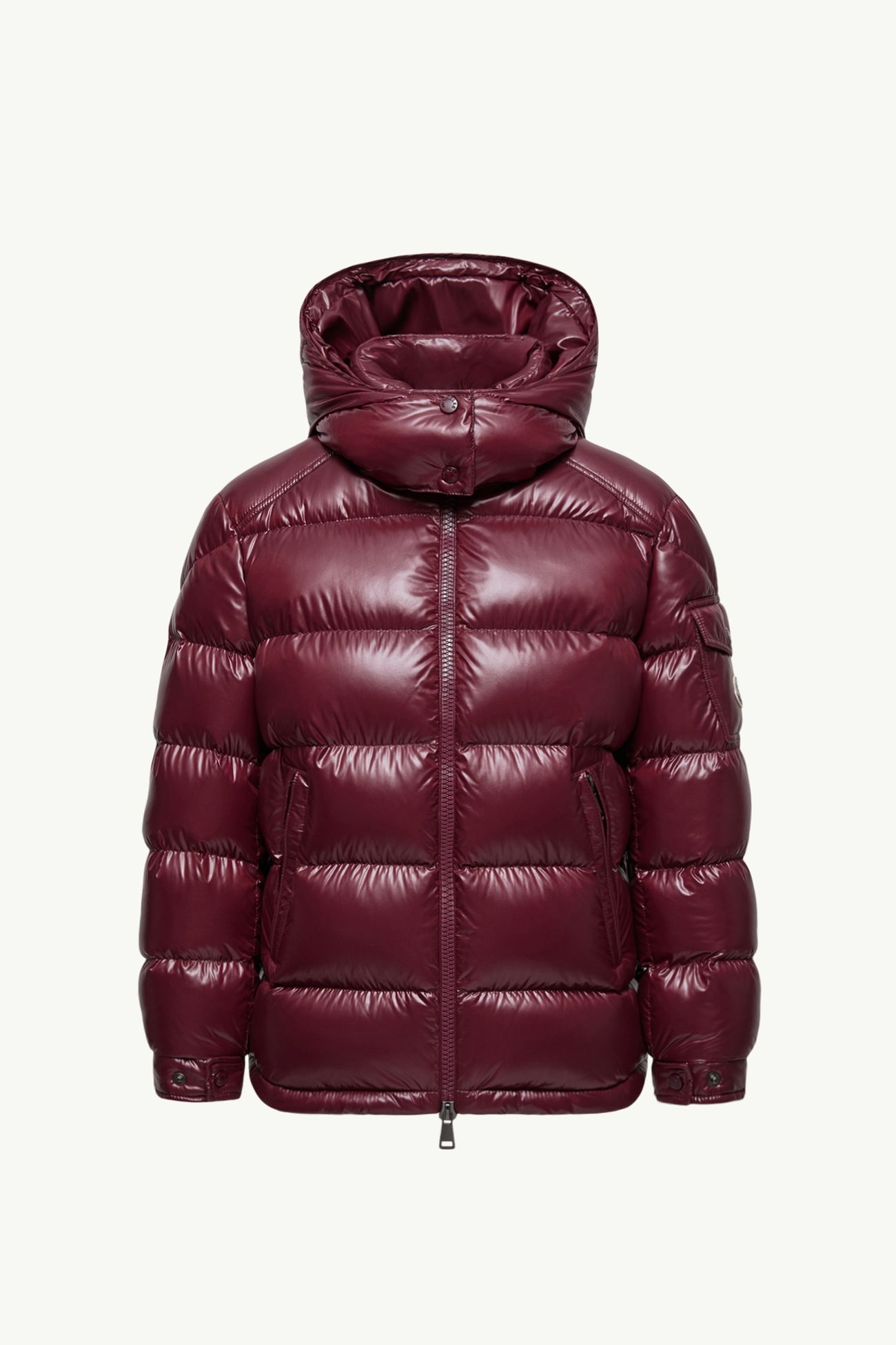 Maire Hooded Short Down Jacket Women Burgundy Moncler 2
