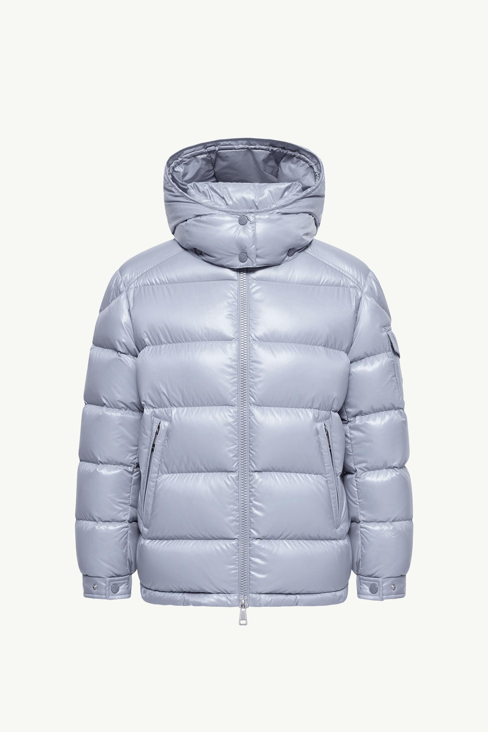 Light Blue Maire Hooded Short Down Jacket - Short Down Jackets for
