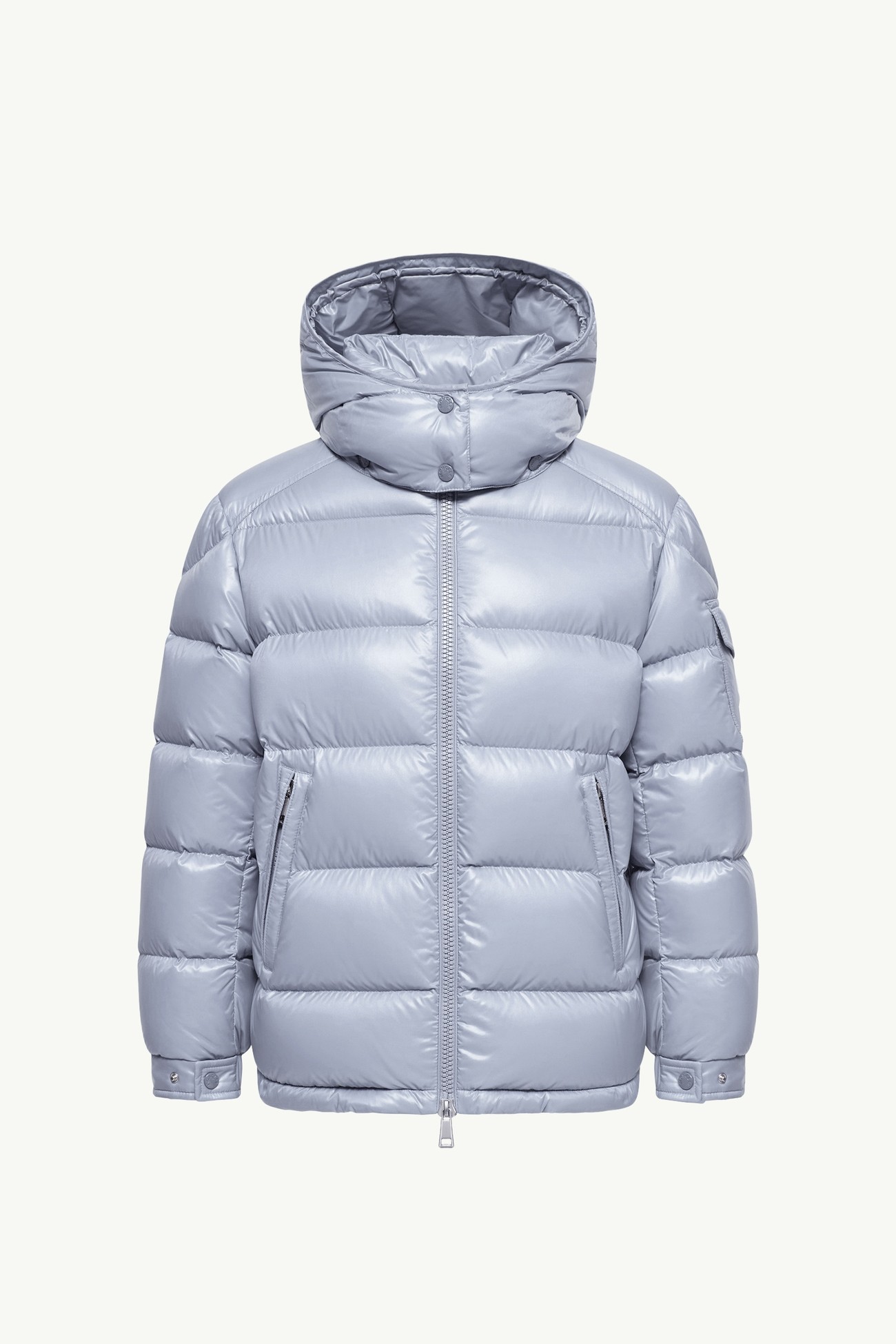 Piumino corto Maire con cappuccio Donna Celeste Moncler 2
