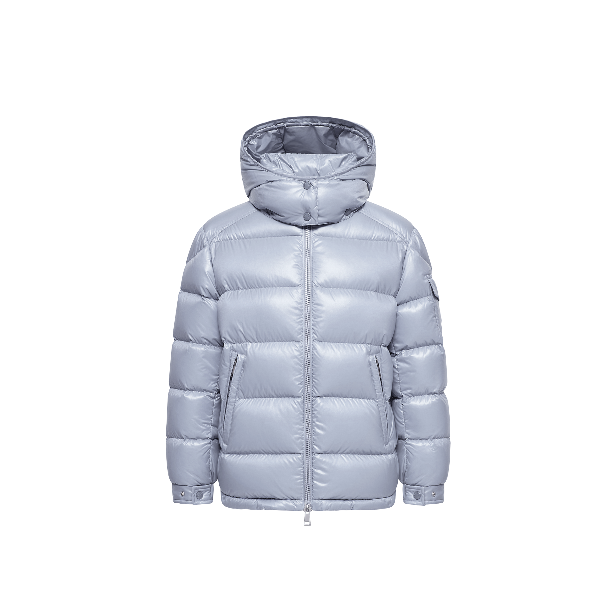 Moncler   Maire Hooded Short Down Jacket for Women in Blue, Size: 24