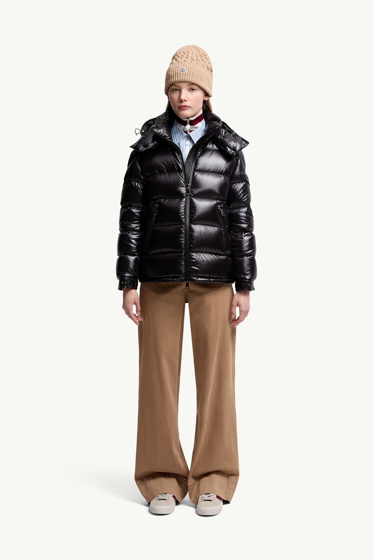 Maire女士连帽短款羽绒夹克外套 女士 黑色 Moncler 0