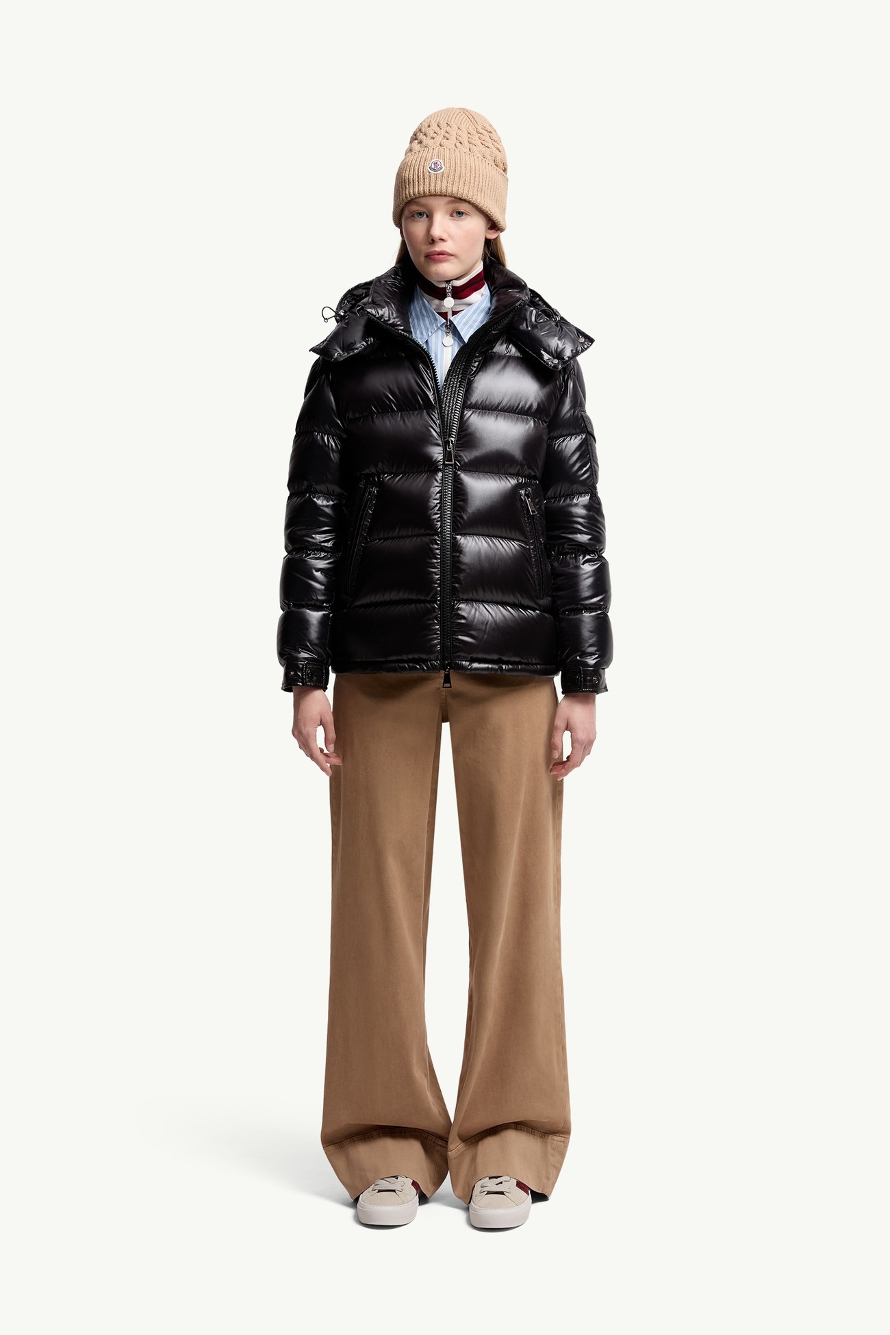 Piumino corto Maire con cappuccio Donna Nero Moncler 0