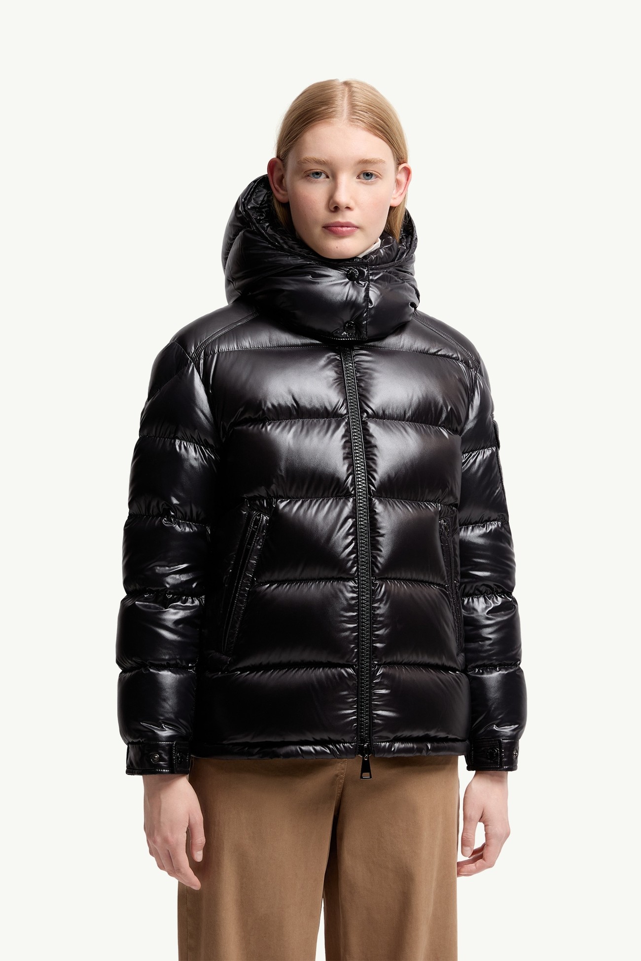 Maire Hooded Short Down Jacket Women Black Moncler 3
