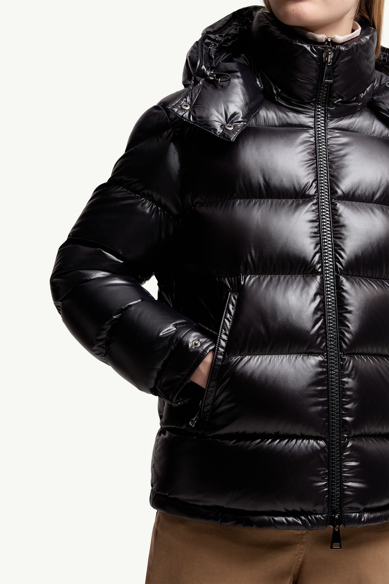 Maire Hooded Short Down Jacket Women Black Moncler 6