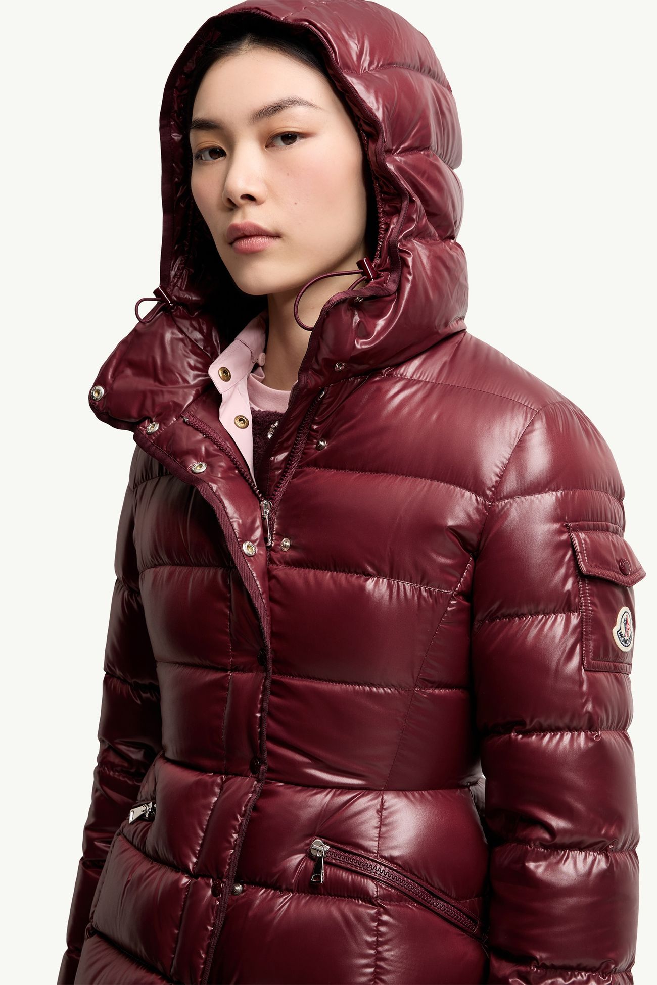 Piumino corto Barante con cappuccio Donna Bordeaux Moncler 5