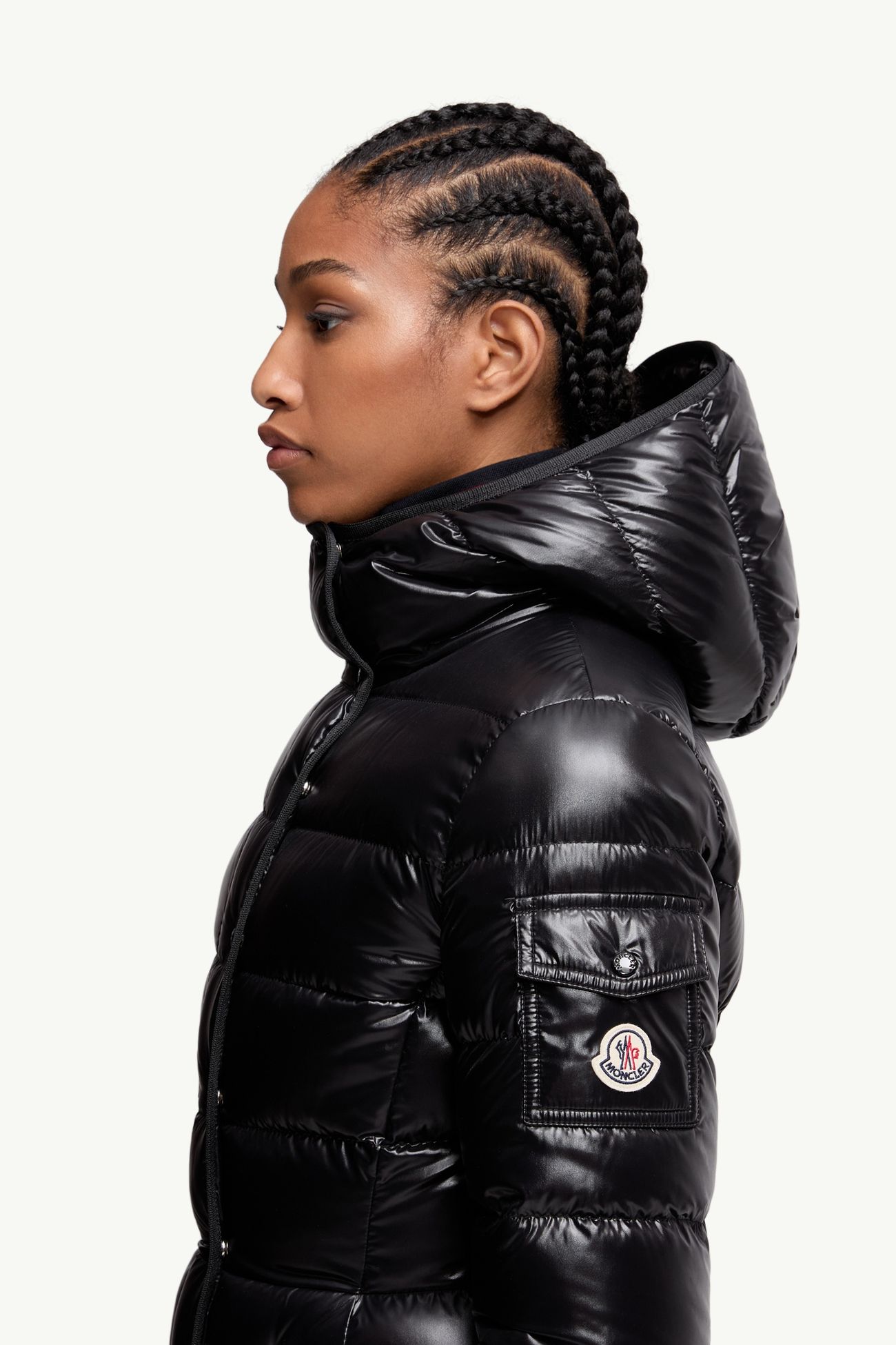 Plumífero corto con capucha Barante Mujer Negro Moncler 1