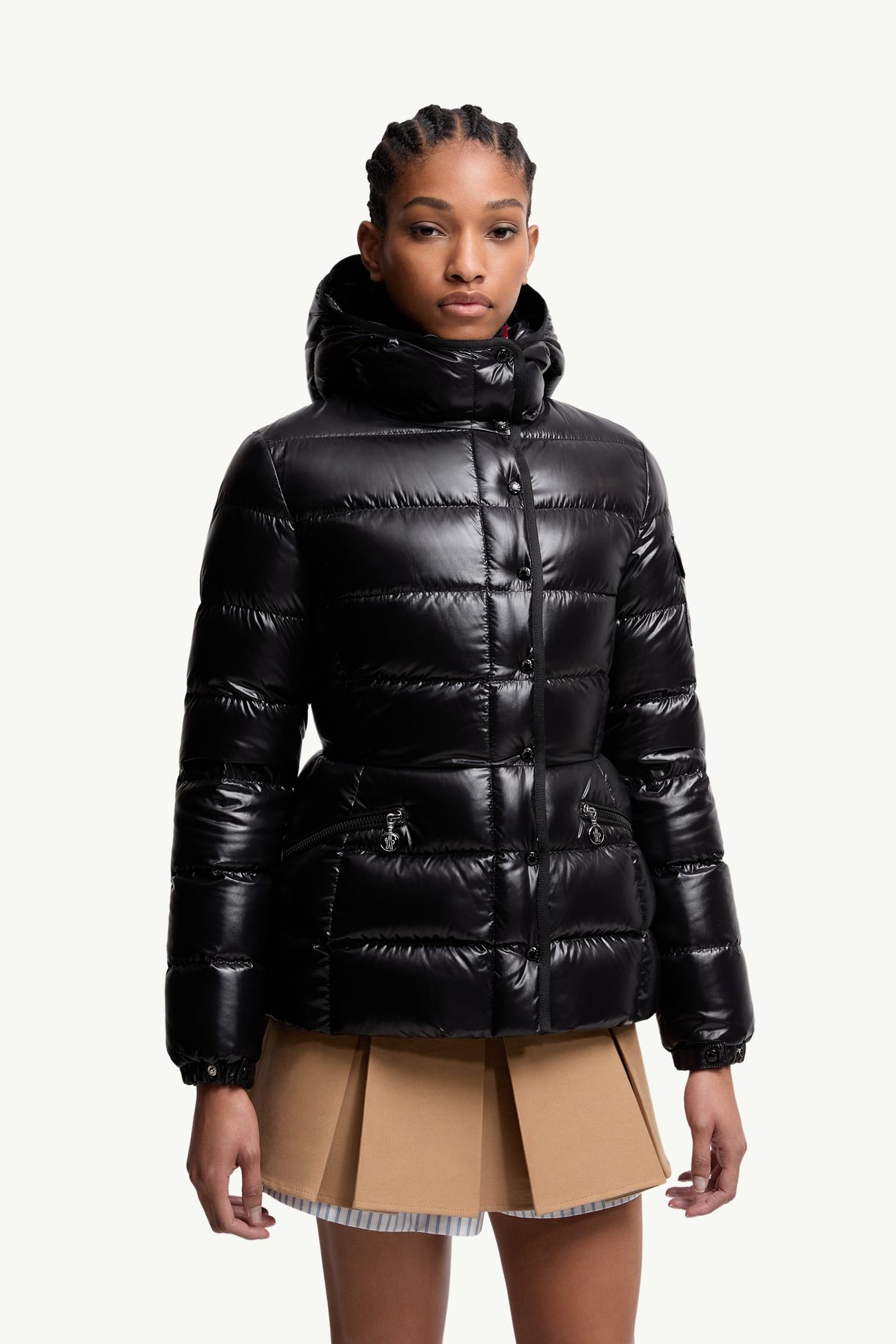Barante 후드 쇼트 다운 재킷 여성 블랙 Moncler 3