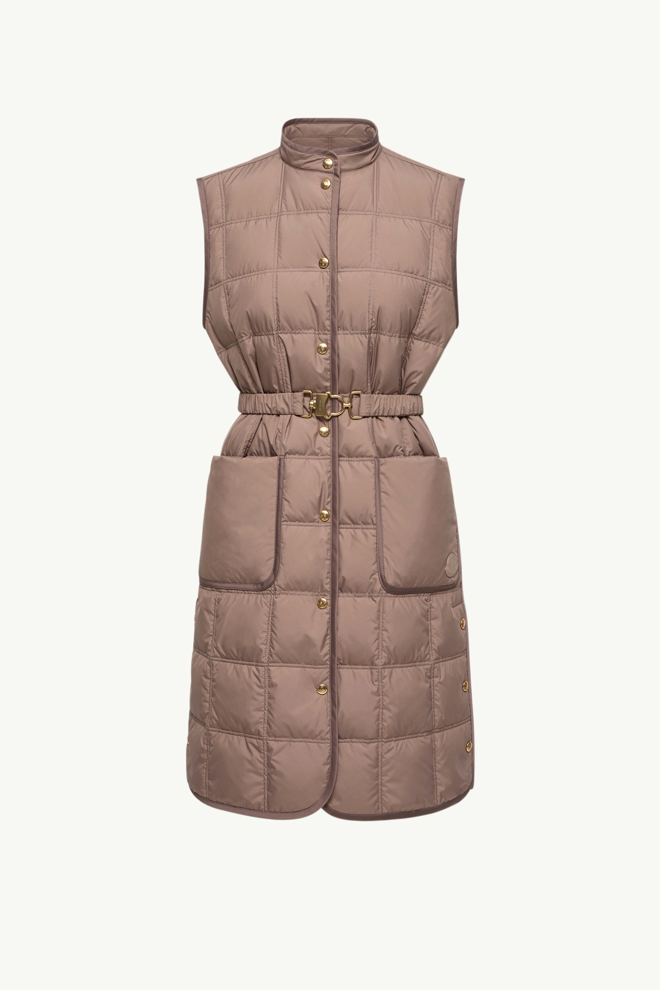 Cygnette方形絎縫長身羽絨背心 女士 啡色 Moncler 2