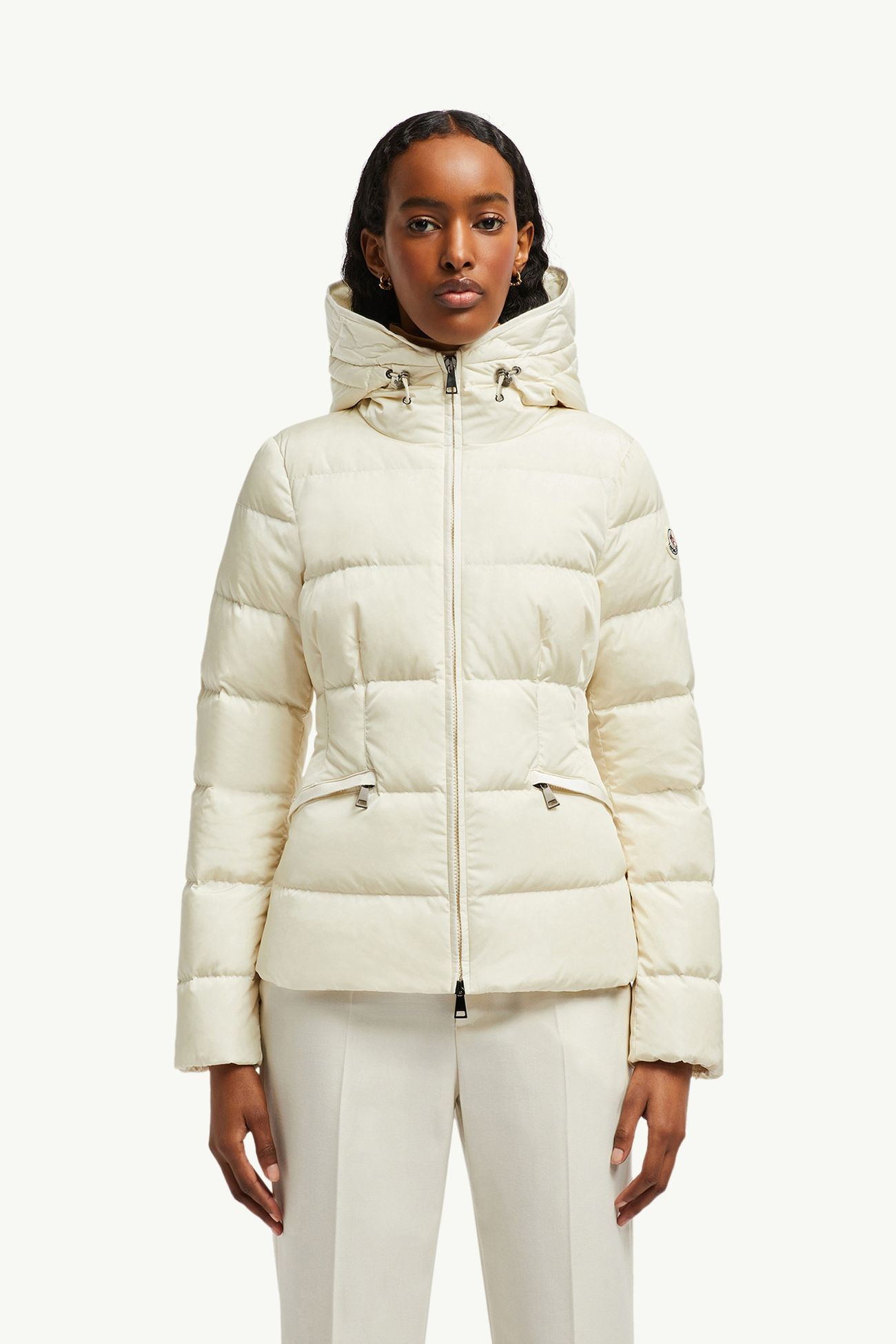 Piumino corto Avoce con cappuccio Donna Bianco Avorio Moncler 3