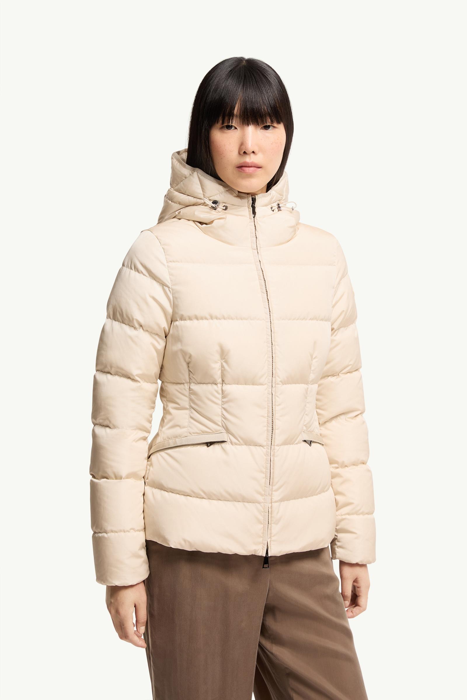 Beige Avoce Hooded Short Down Jacket - Short Down Jackets for